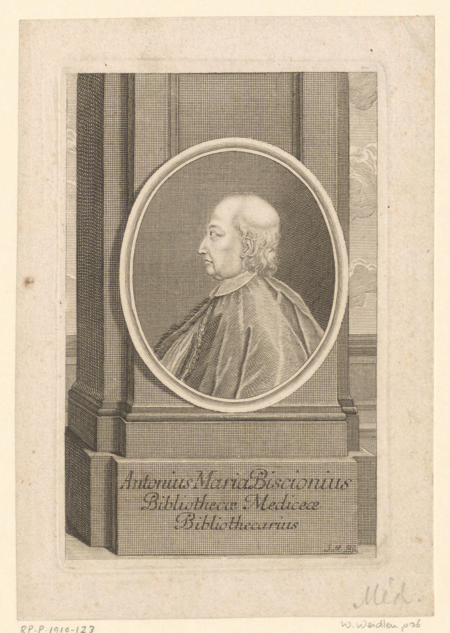 Portret van Antonio Maria Biscioni