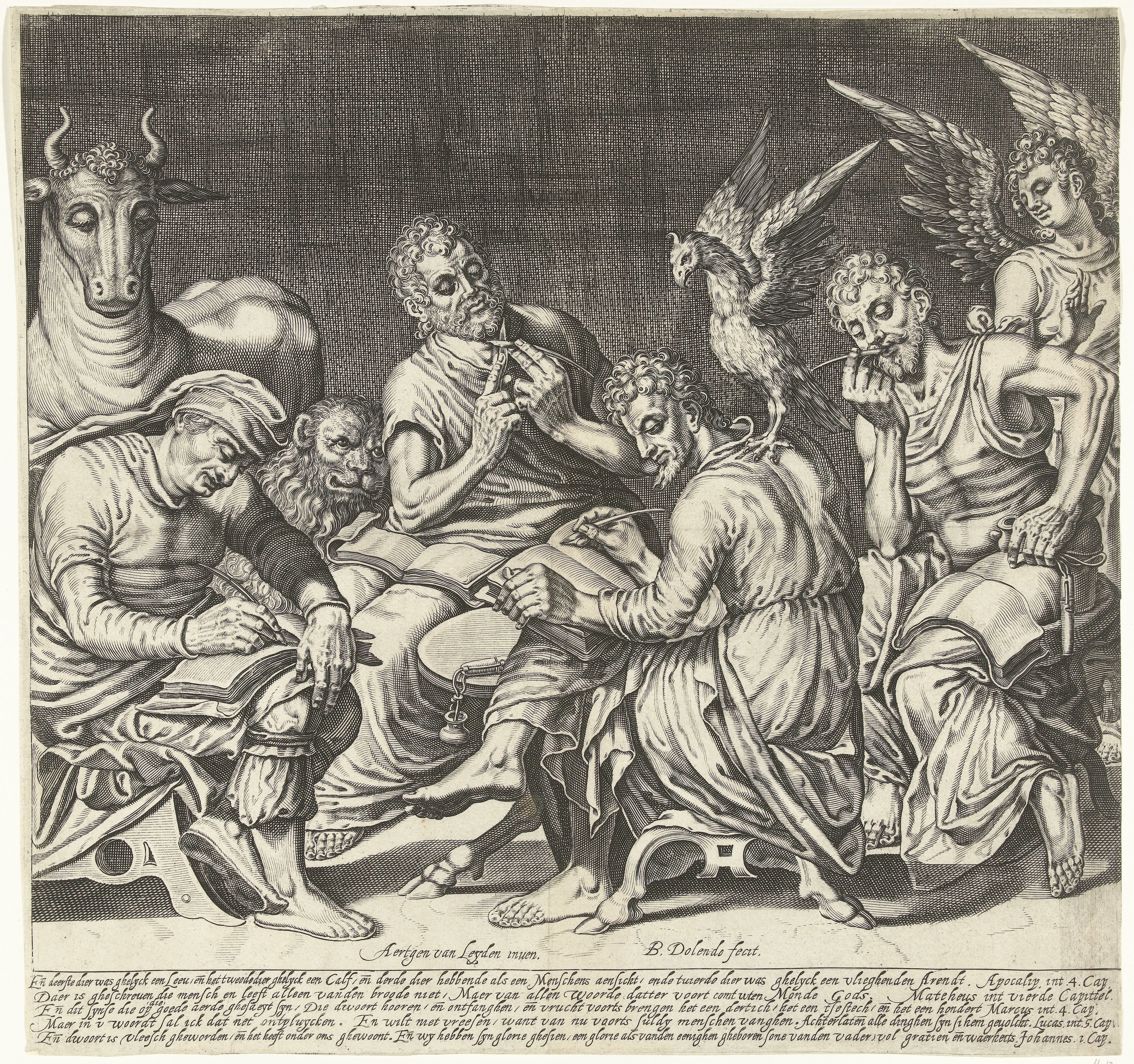 De vier evangelisten met hun symbolen