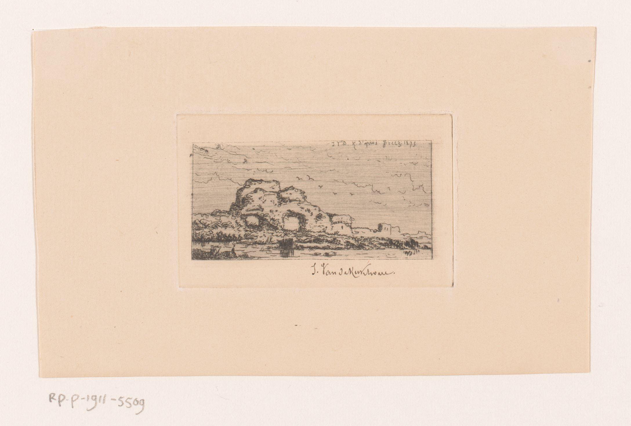 Landschap met boogvormige ruïne