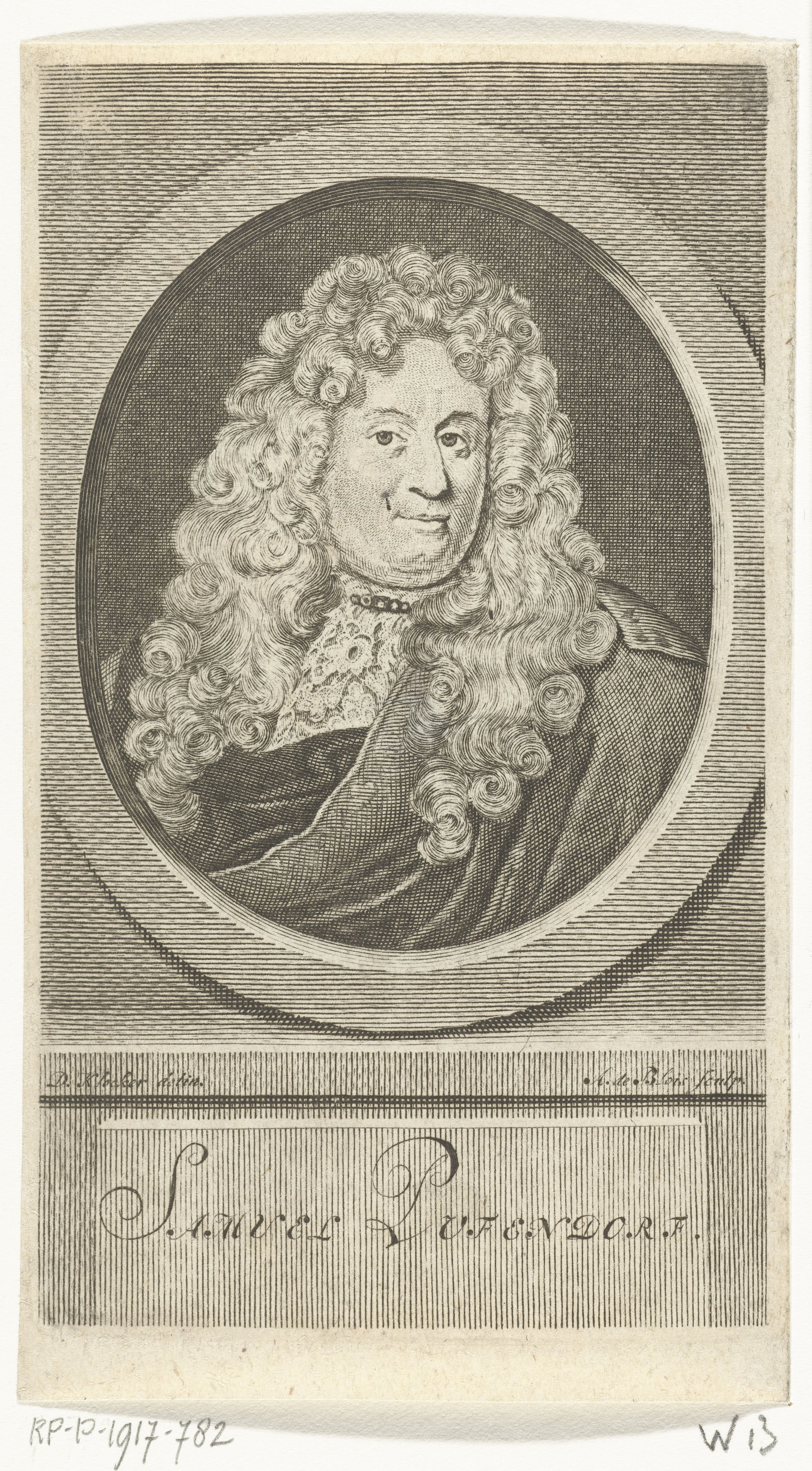 Portret van Duitse rechtsfilosoof en historicus Samuel von Pufendorf