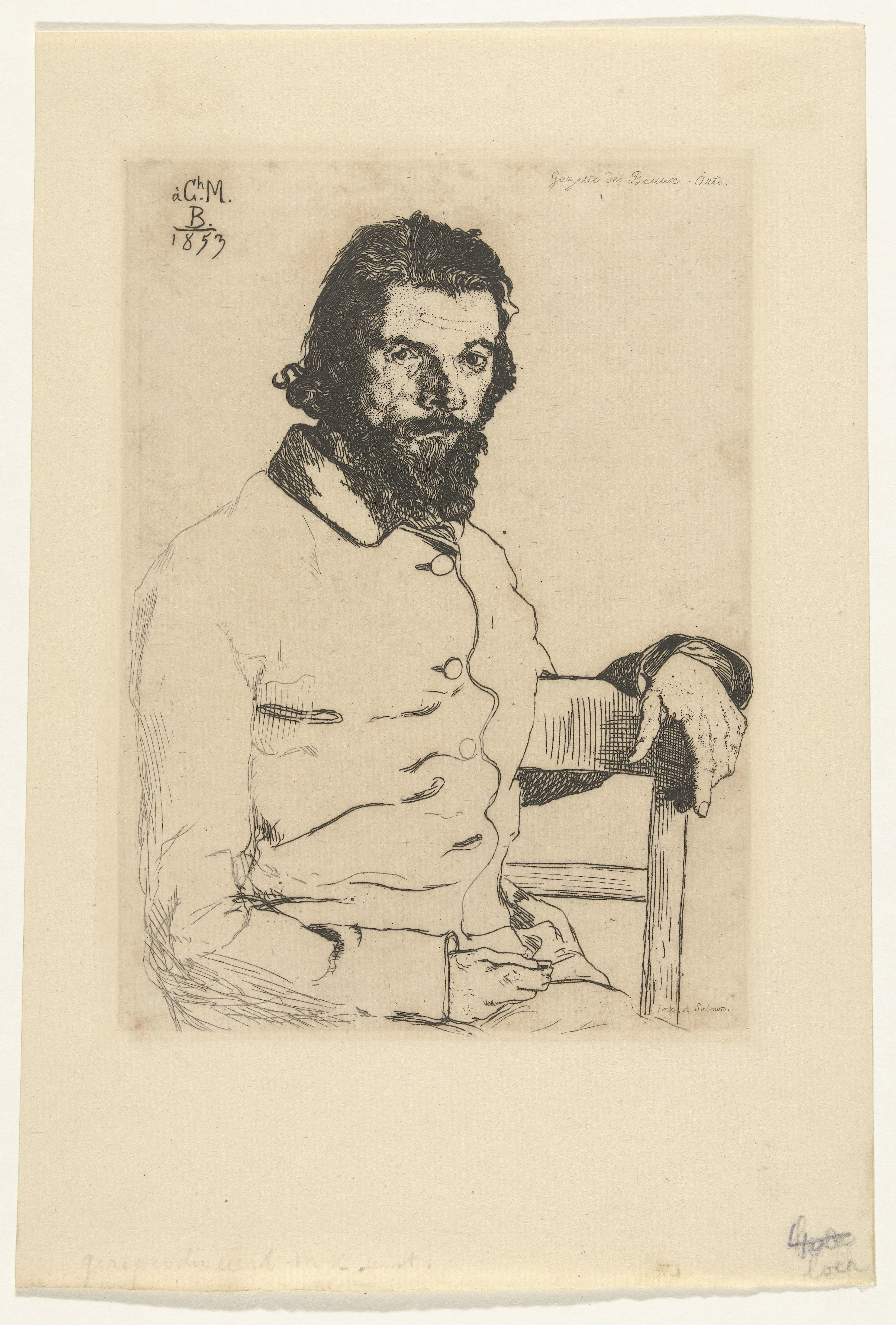 Portret van kunstenaar Charles Meryon