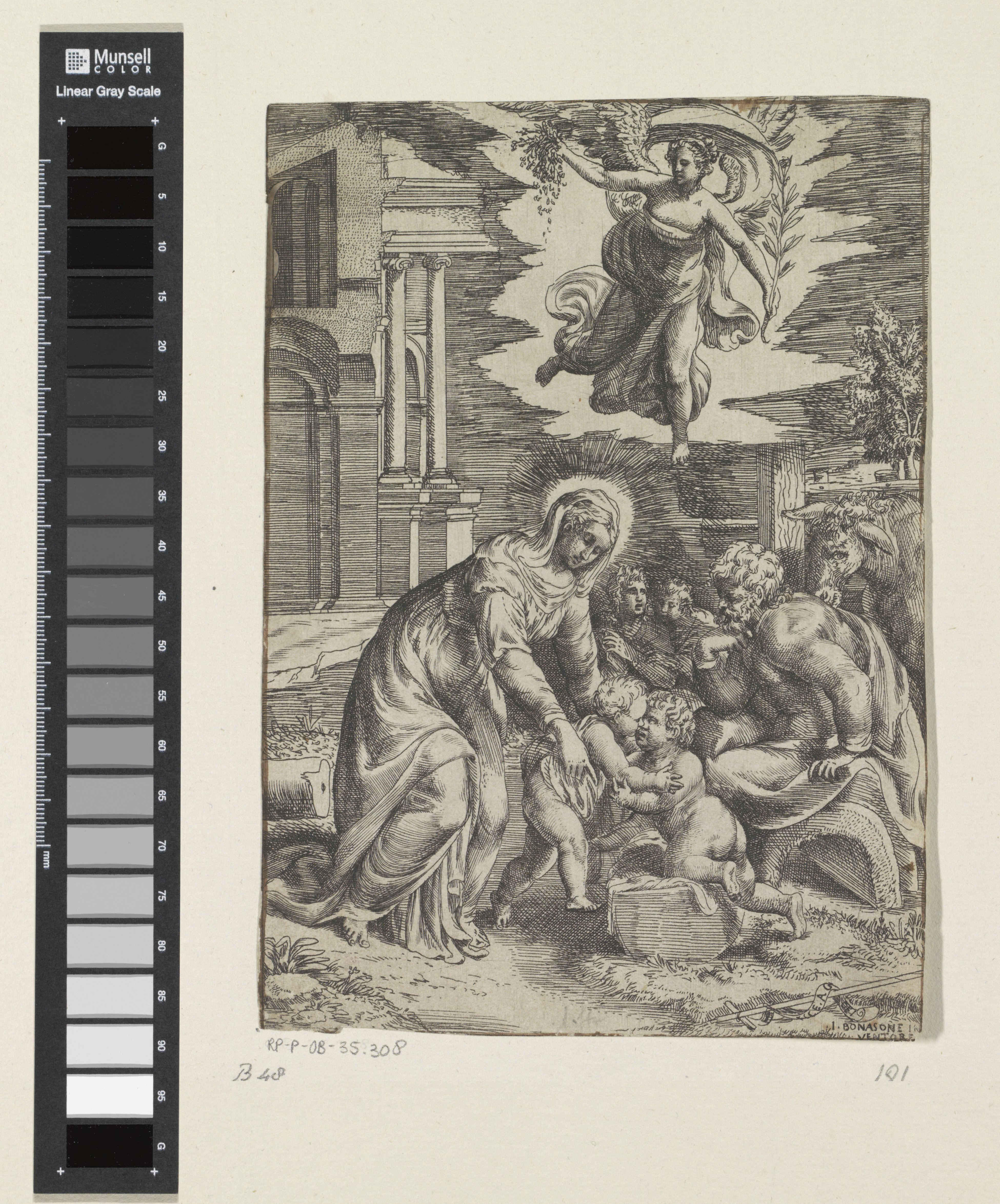 Heilige Familie met de jonge Johannes de Doper en een engel