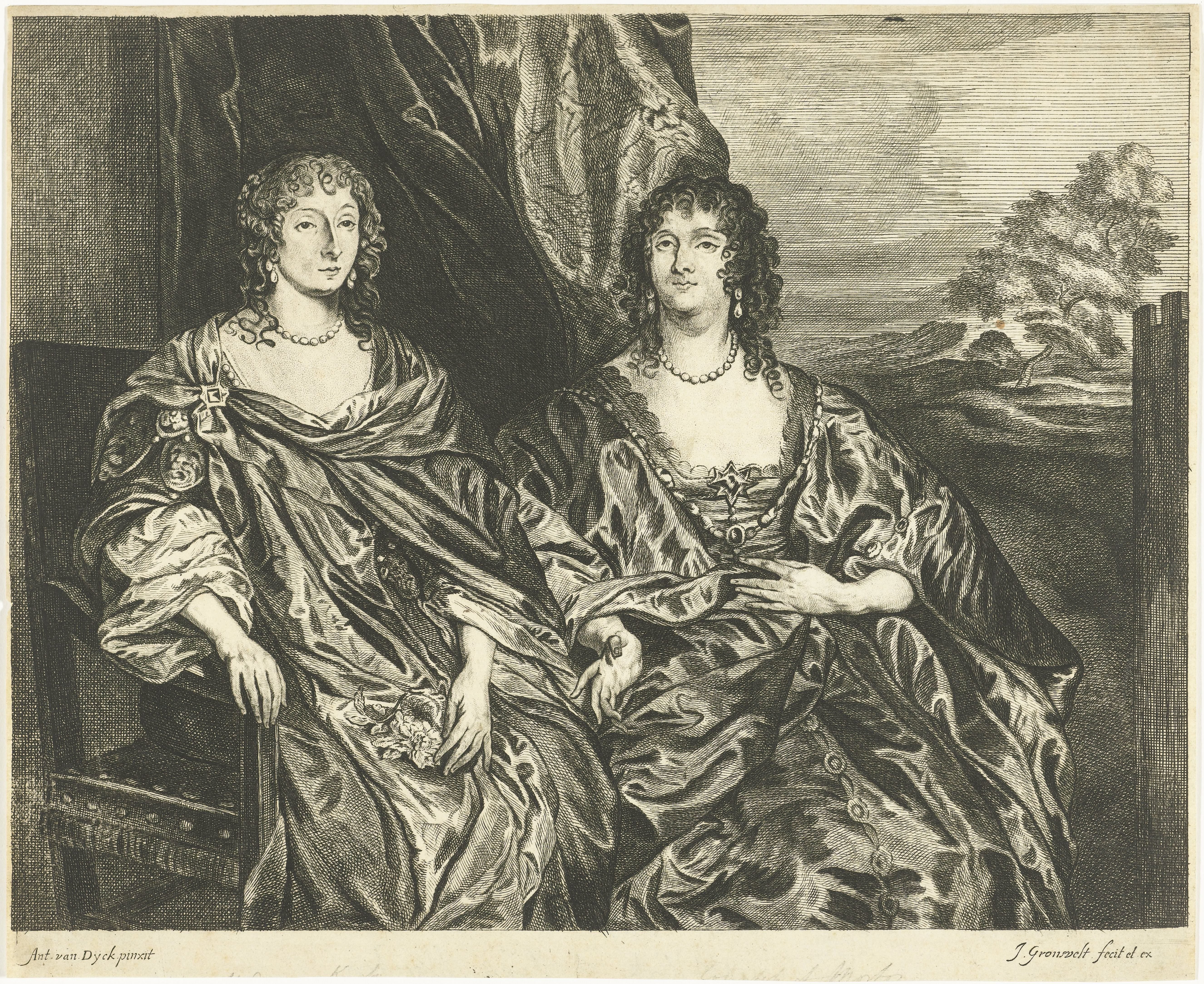 Dubbelportret van Ann Kirke en Anna Dalkeith