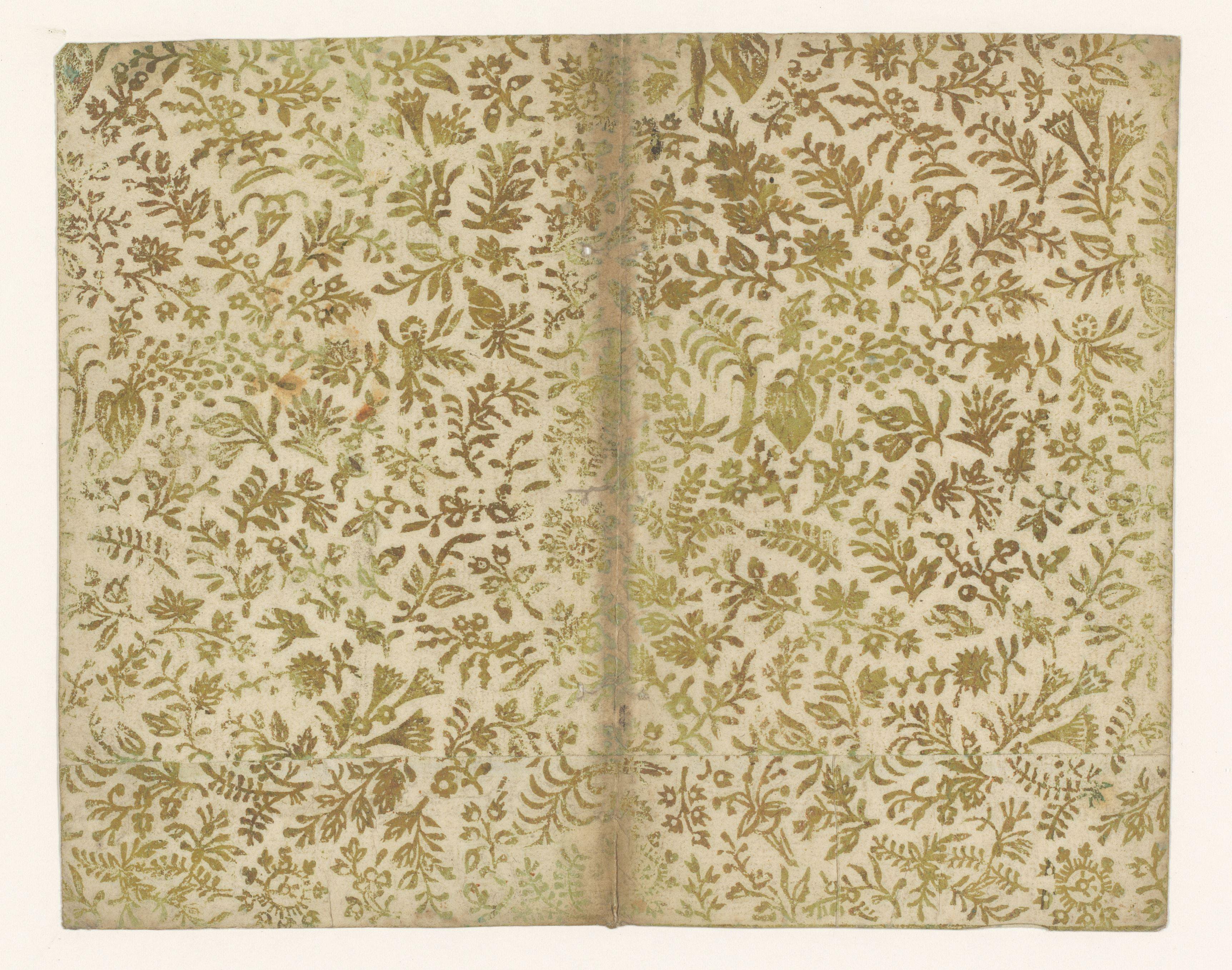 Blad met bloemen en vruchten