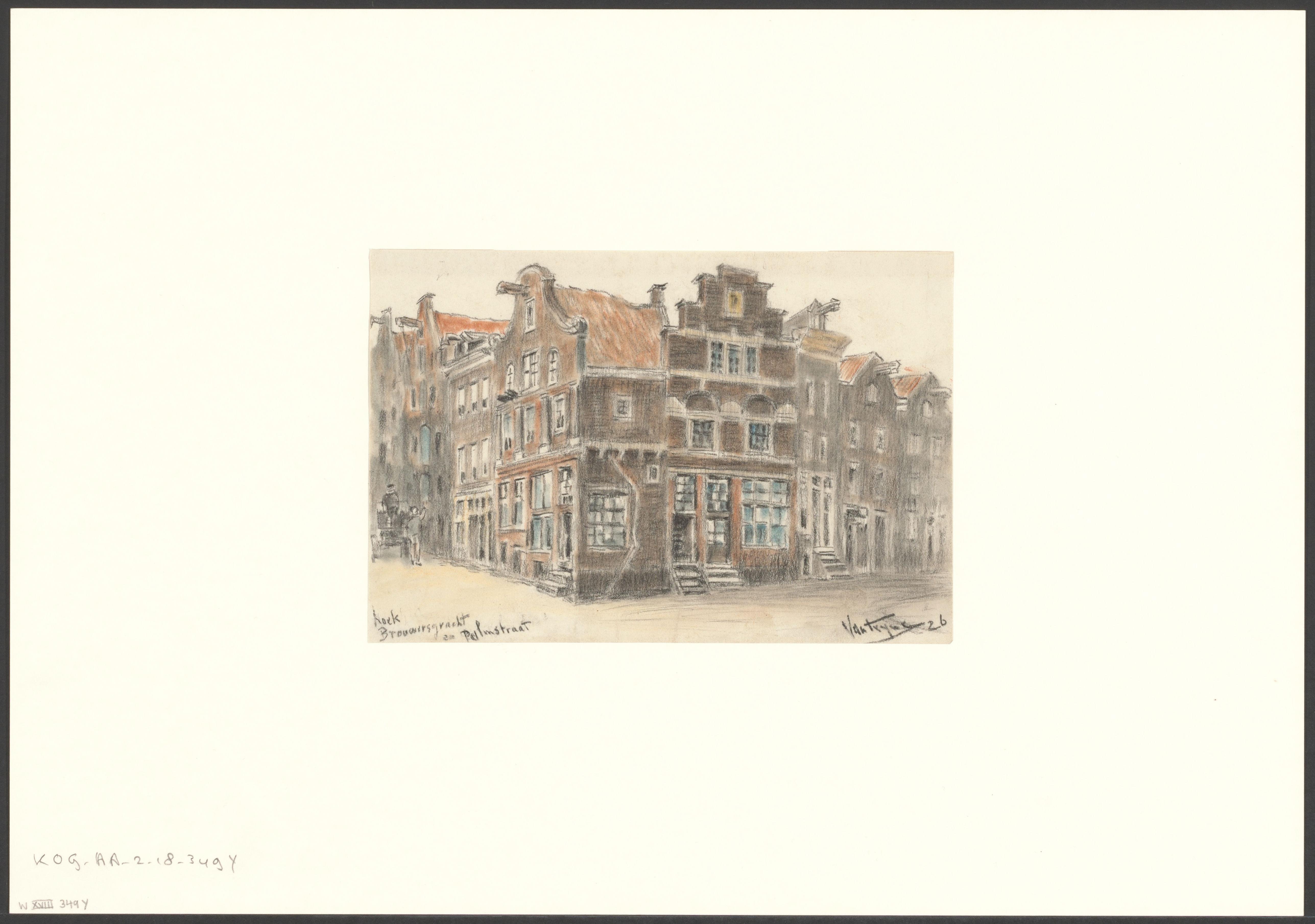 Gezicht op de Brouwersgracht, hoek Palmstraat