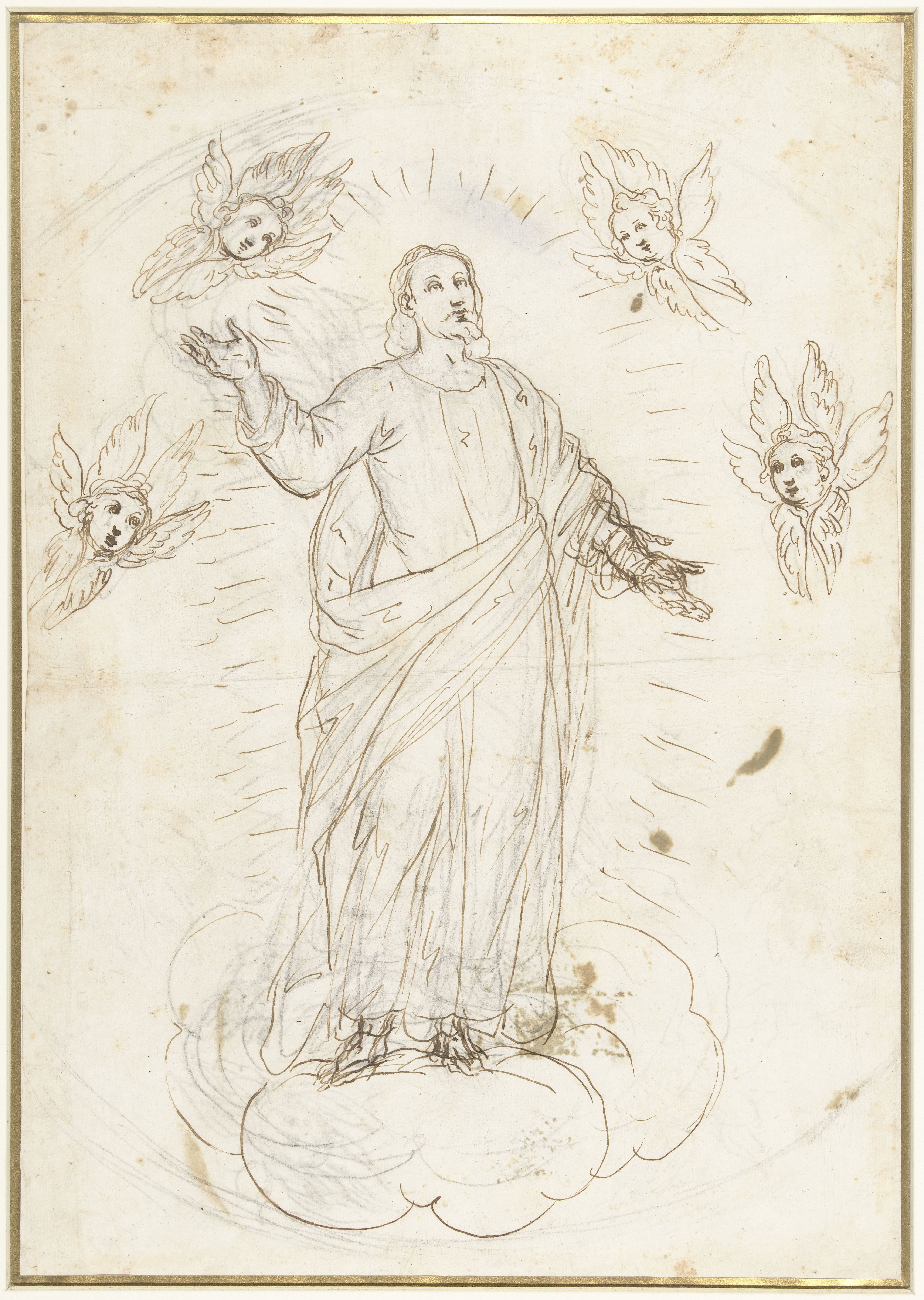 Hemelvaart van Christus omgeven door cherubijnen