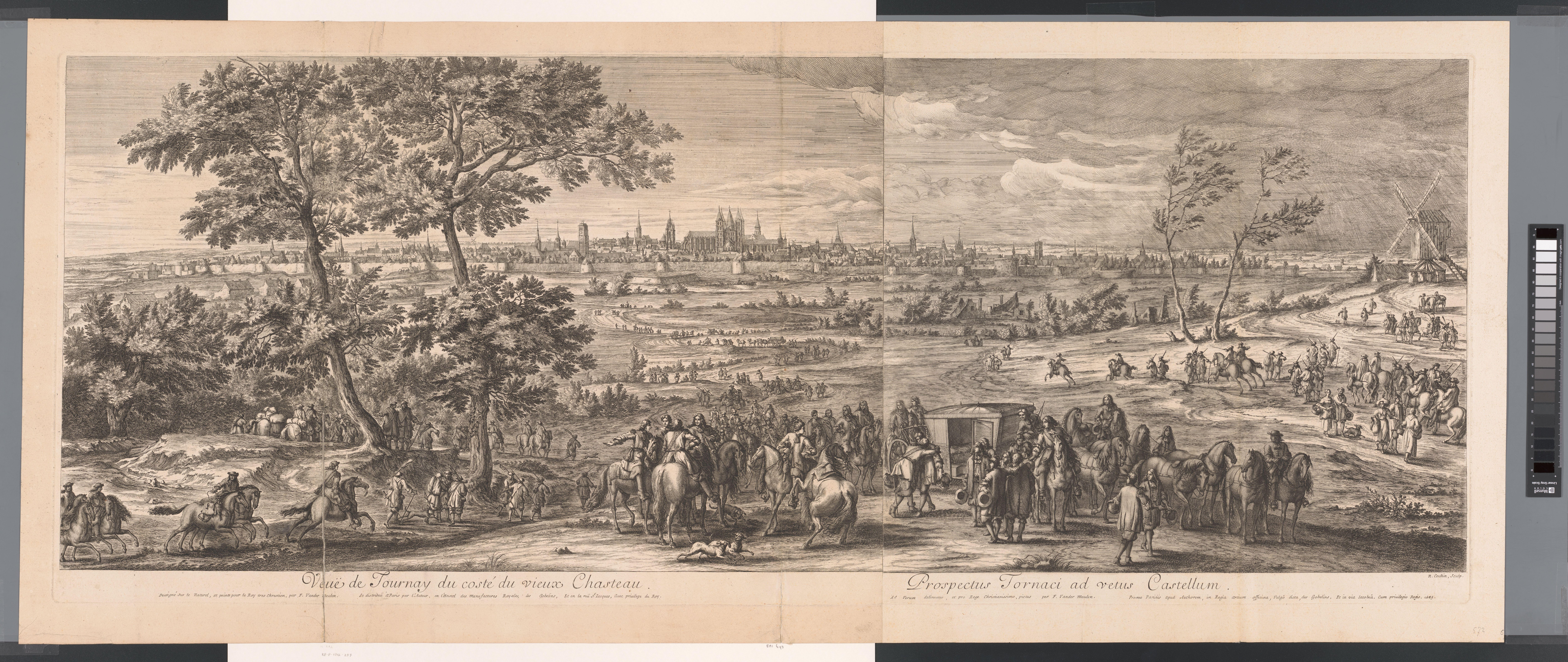 Landschap met gezicht op Tournay