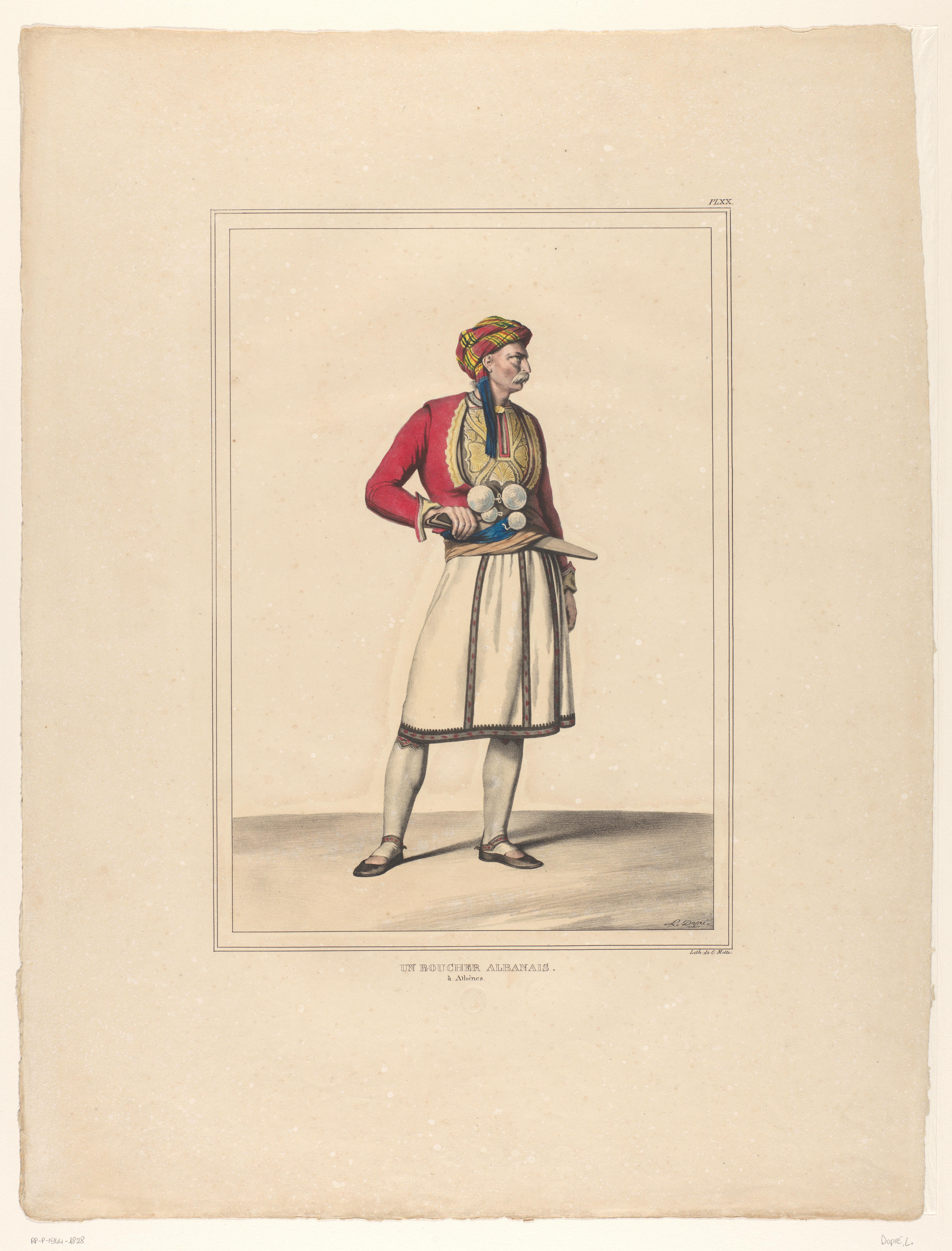 Staande Albanese slager in Athene