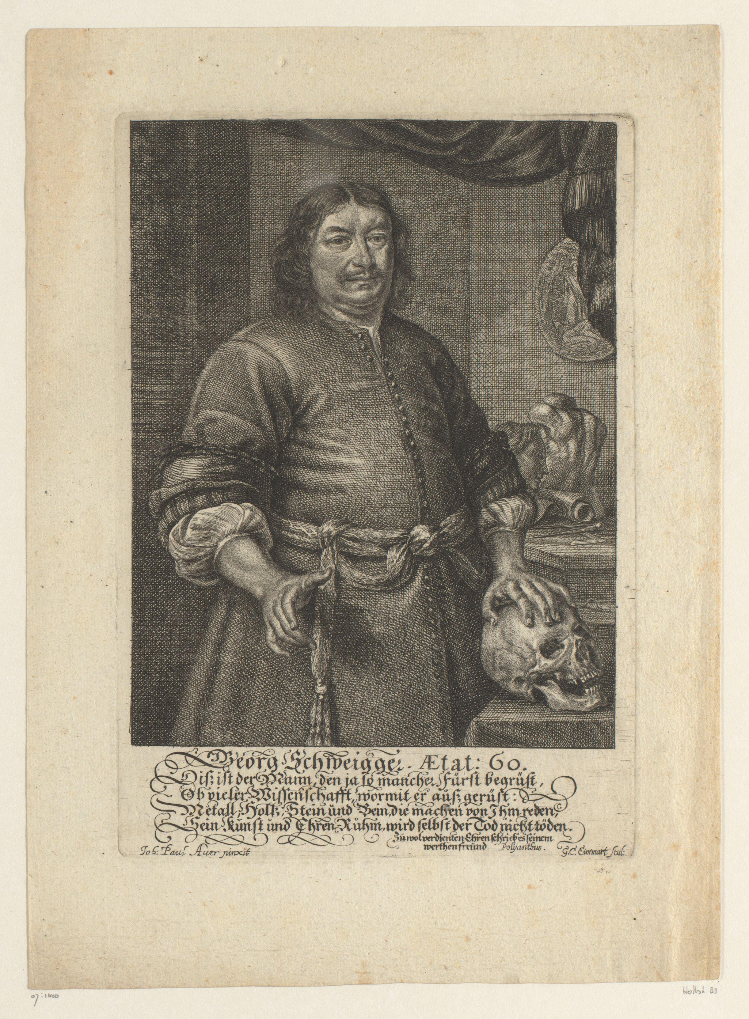 Portret van Georg Schweigger op 60-jarige leeftijd