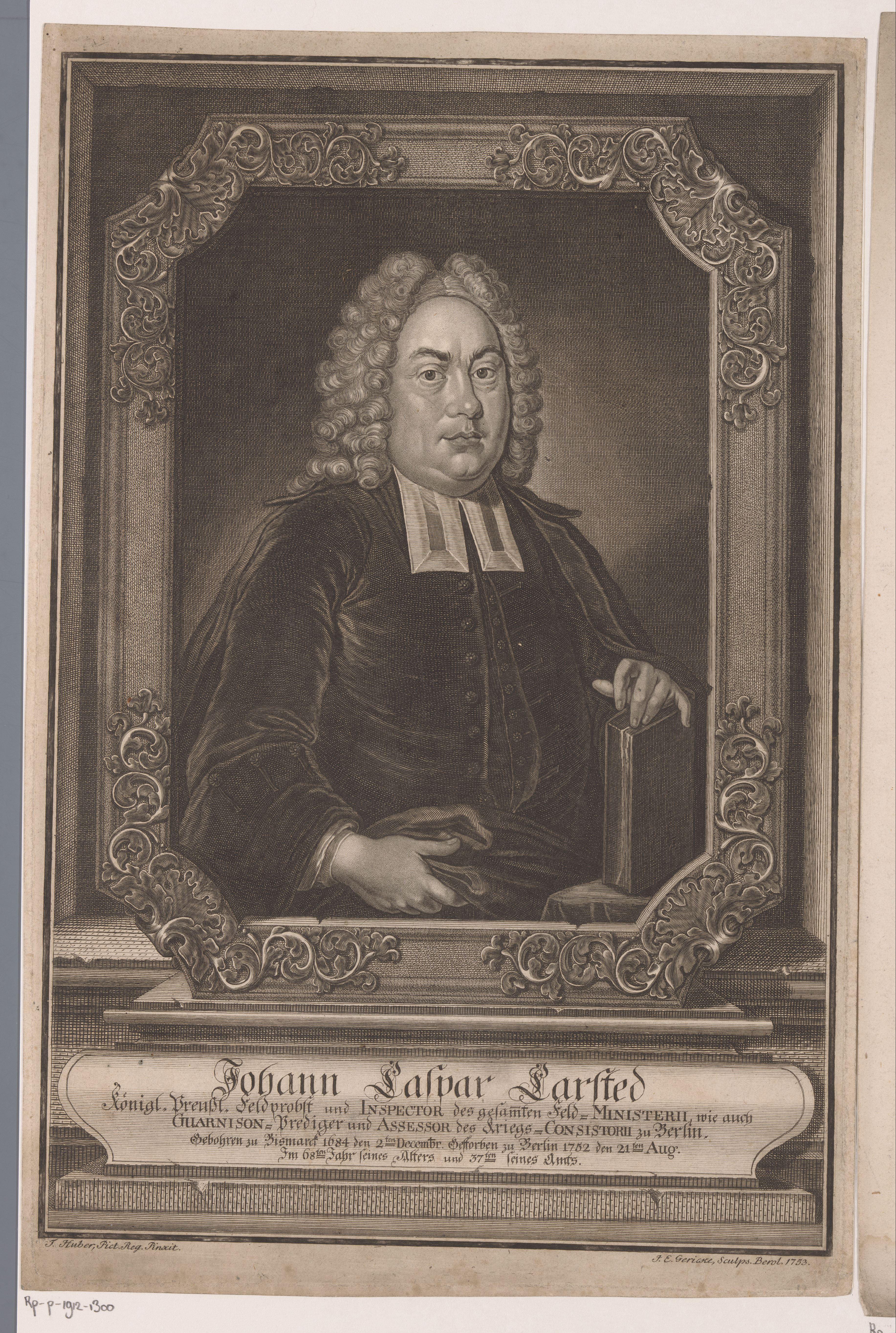 Portret van Johann Caspar Carsted