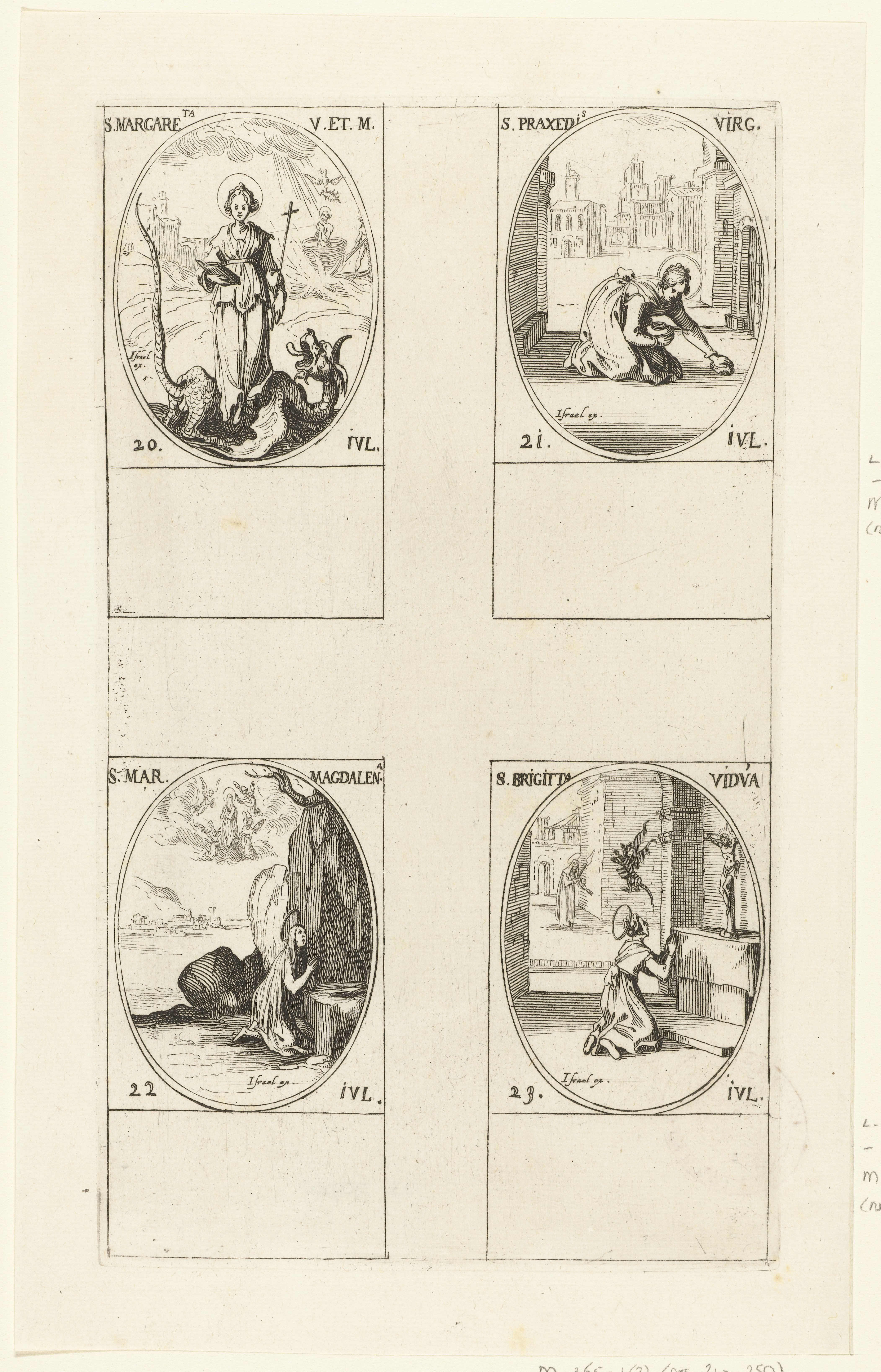 Heilige Margaretha van Antiochië, Heilige Praxedes van Rome, Heilige Maria Magdalena, Heilige Birgitta van Zweden (20-23 juli)