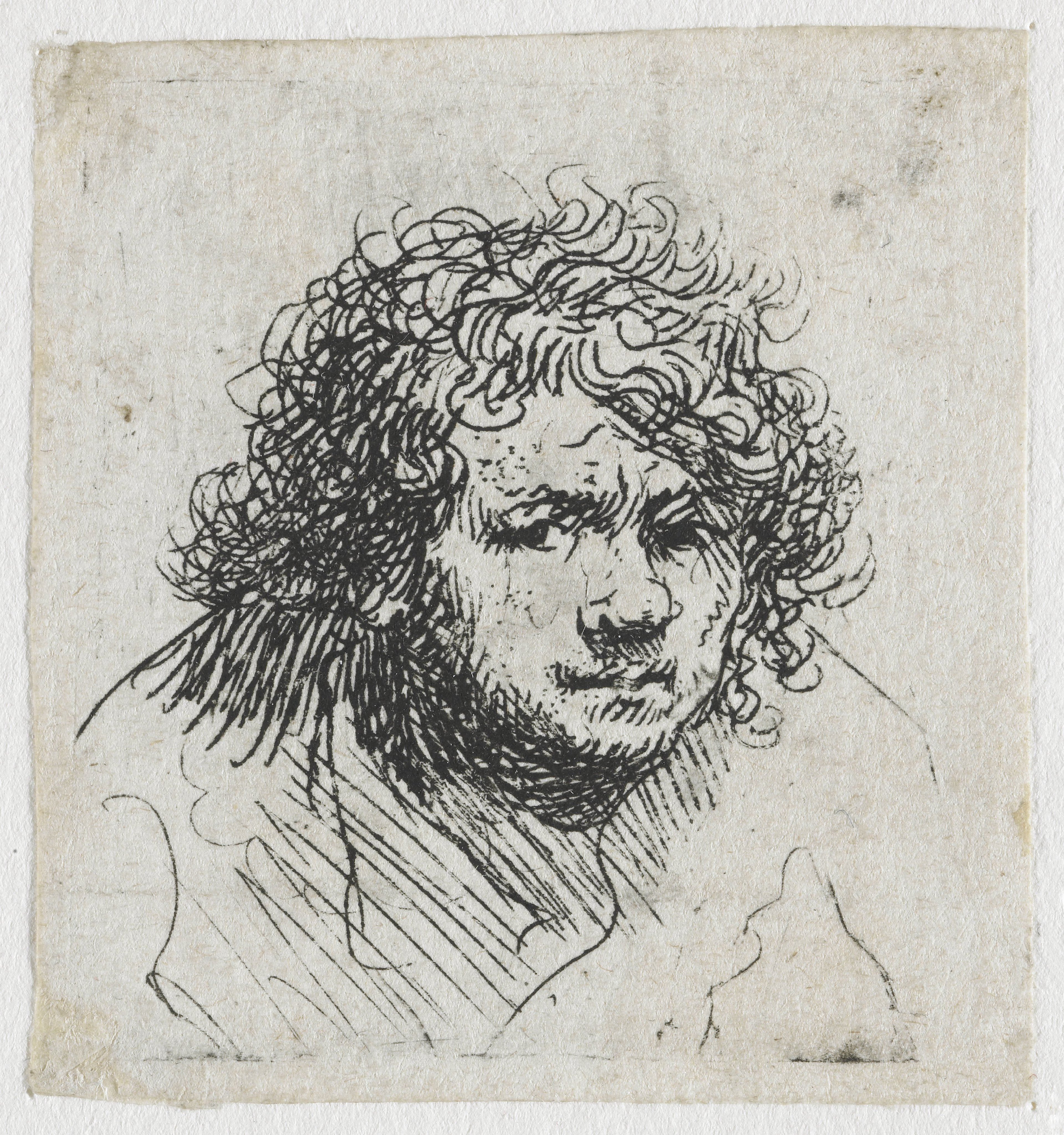 Self-portrait leaning forward: bust