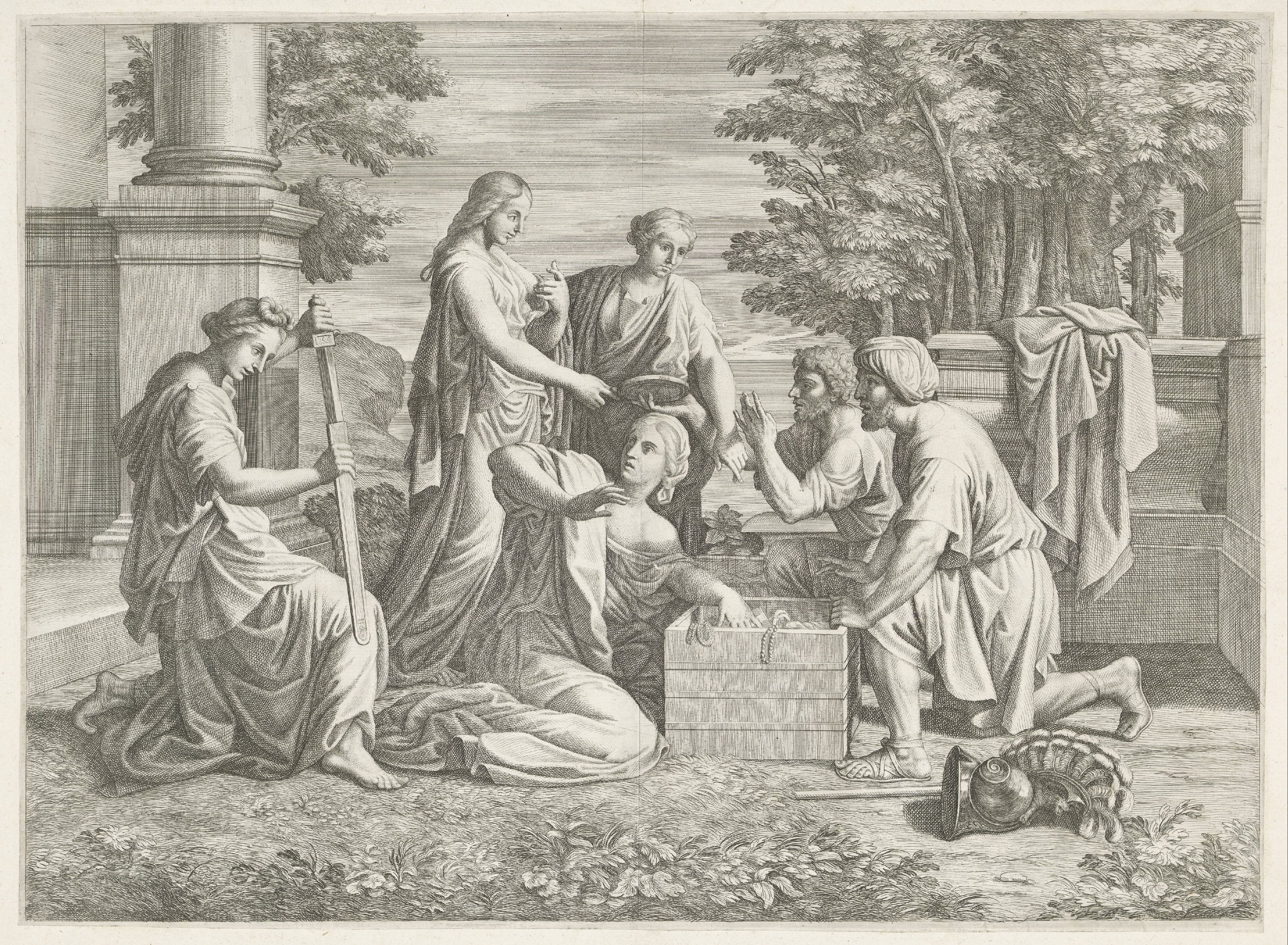 Achilles door Odysseus herkend temidden van de dochters van Lycomedes