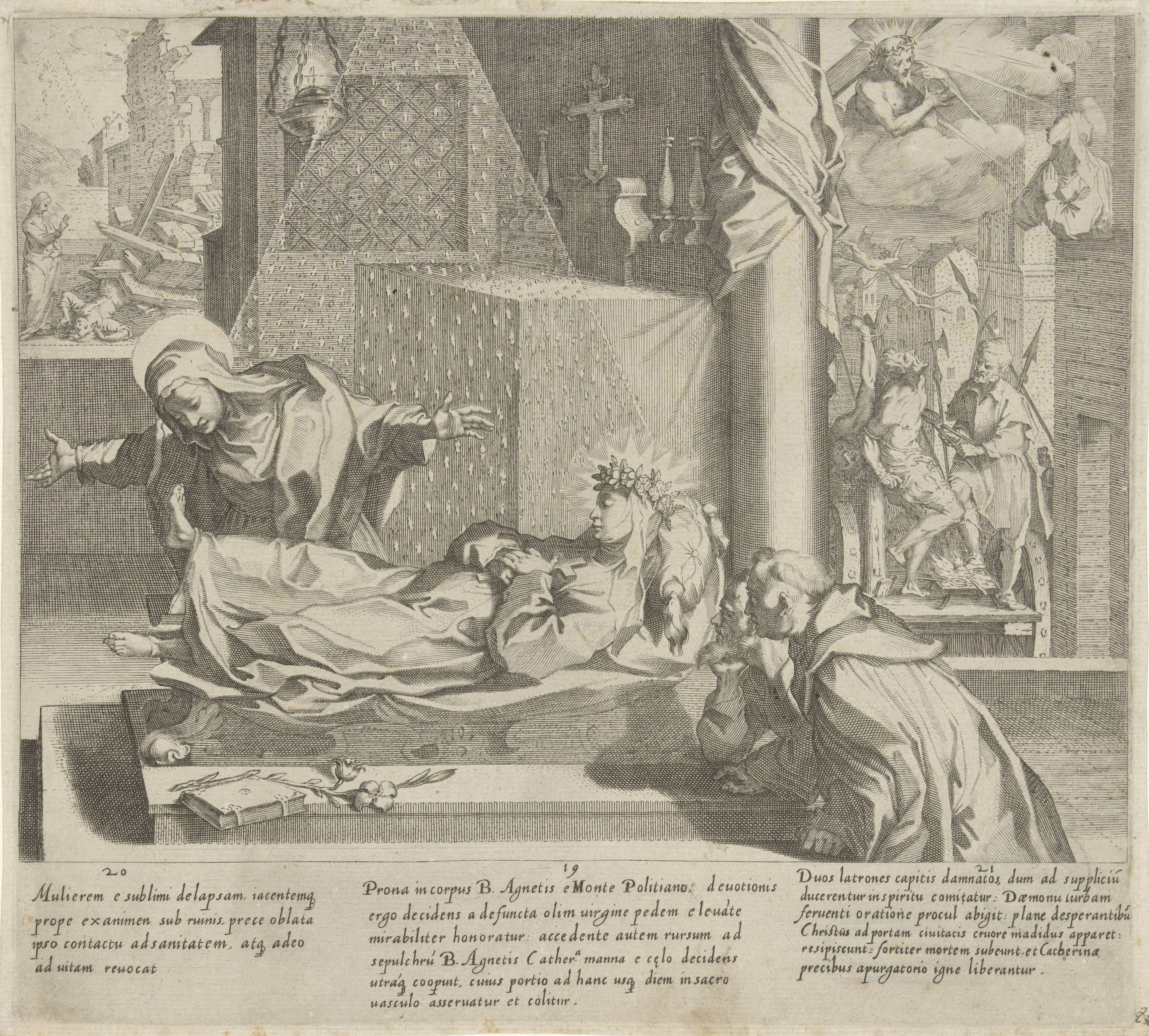Catharina redt een vrouw / Catharina bij de heilige Agnes / Catharina bidt om vergeving