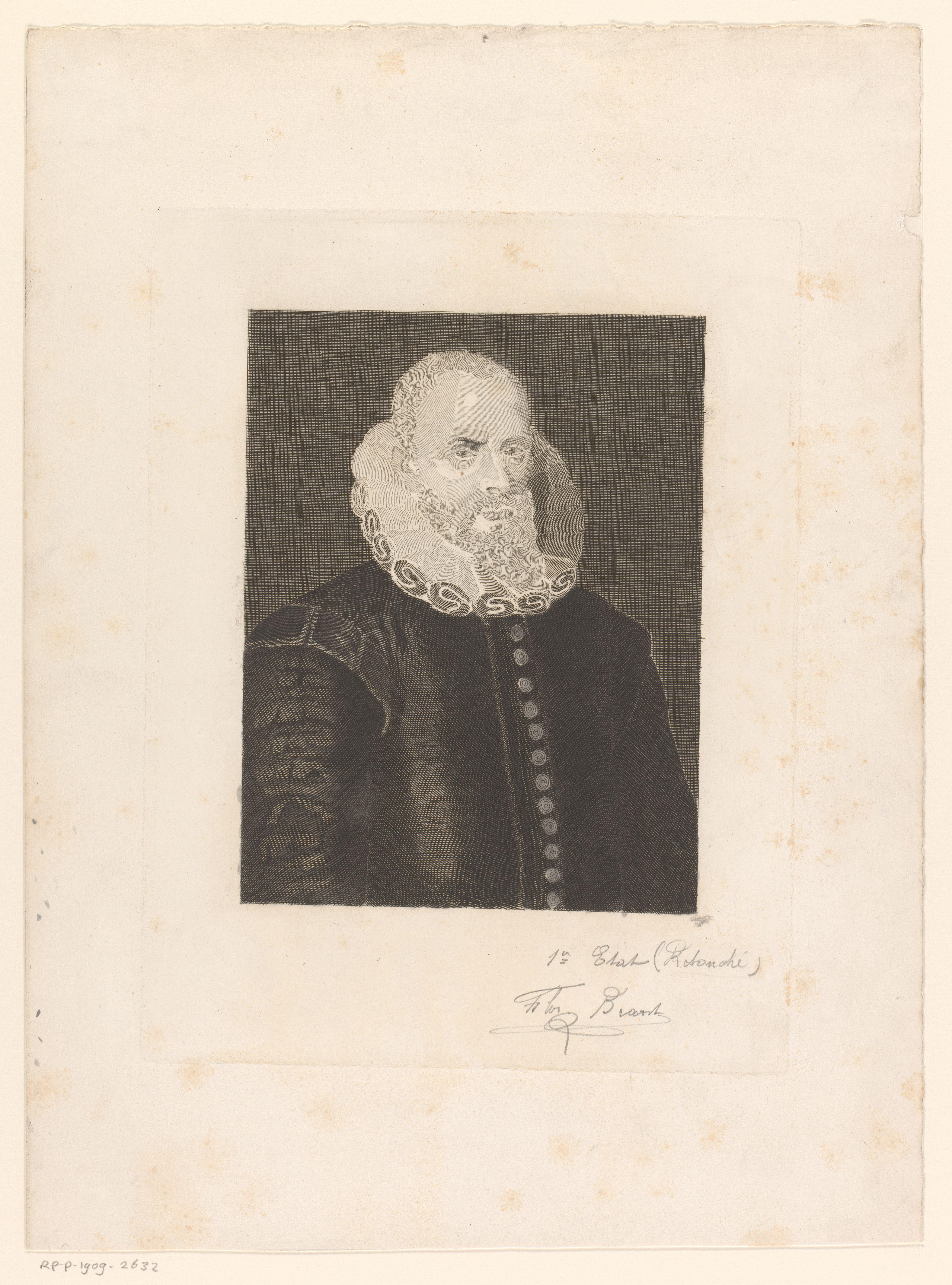 Portret van een onbekende man met plooikraag