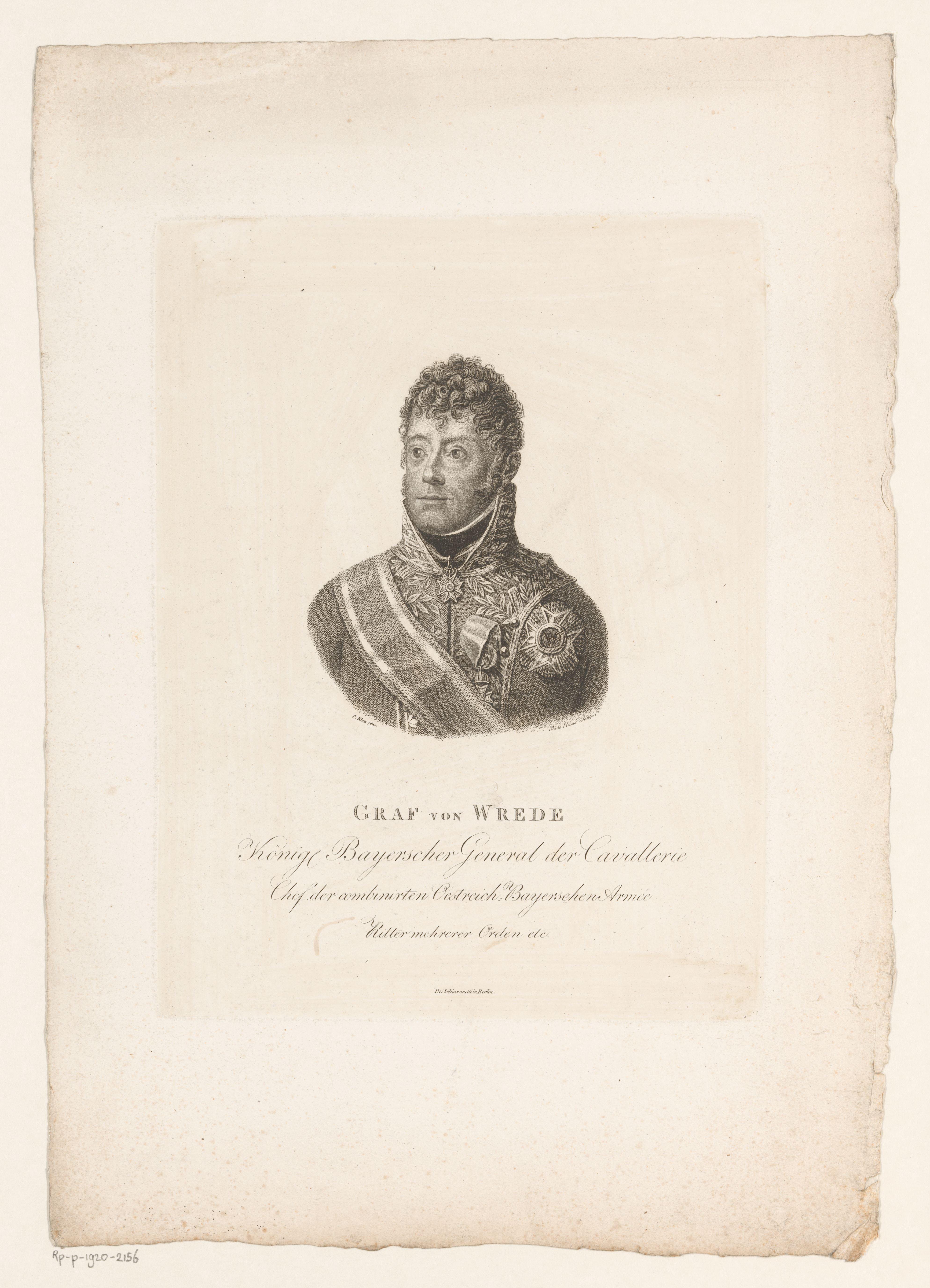 Portret van Carl Philipp von Wrede