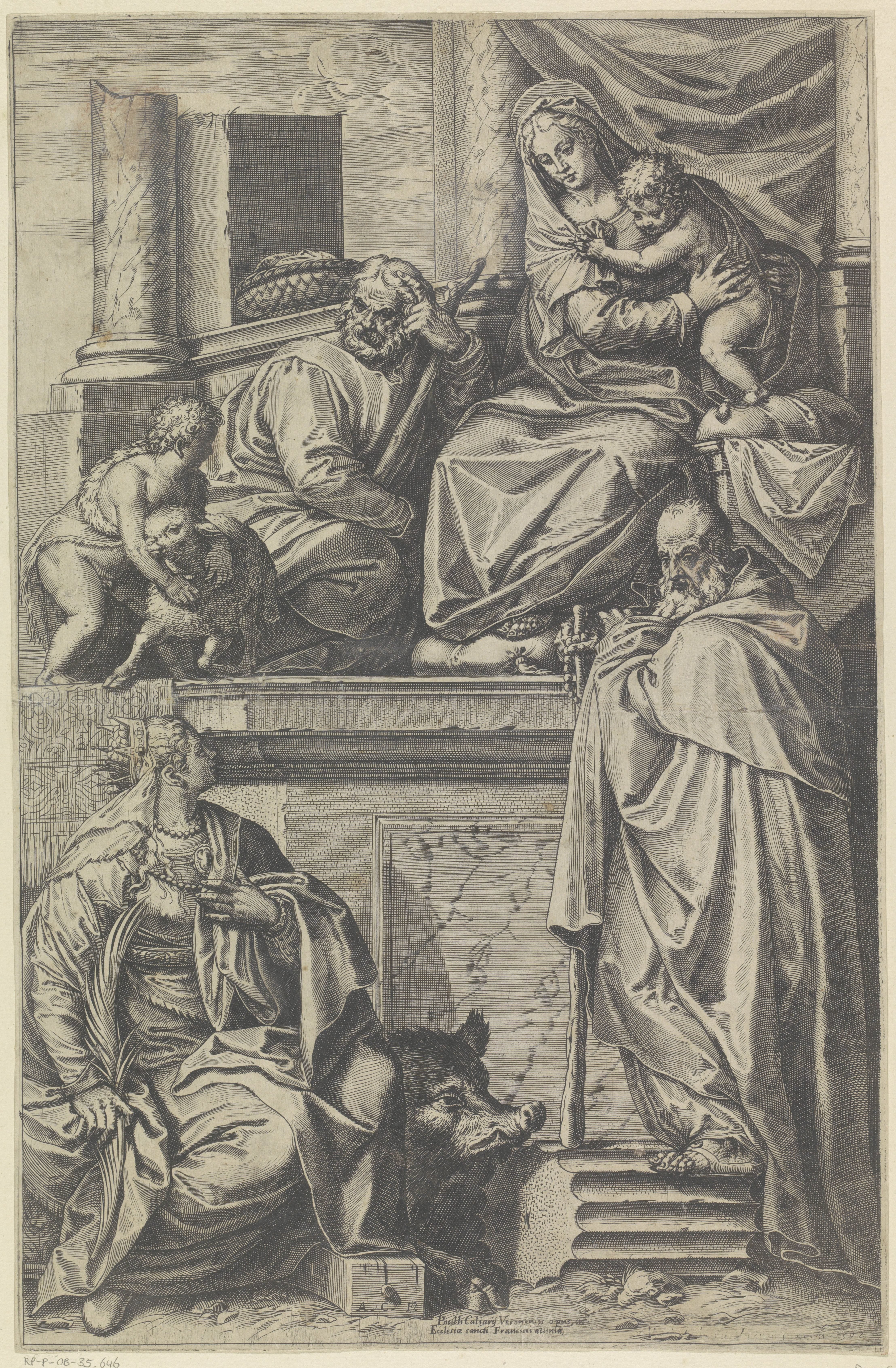Heilige Familie met de heilige Catharina van Alexandrië en de heilige Antonius