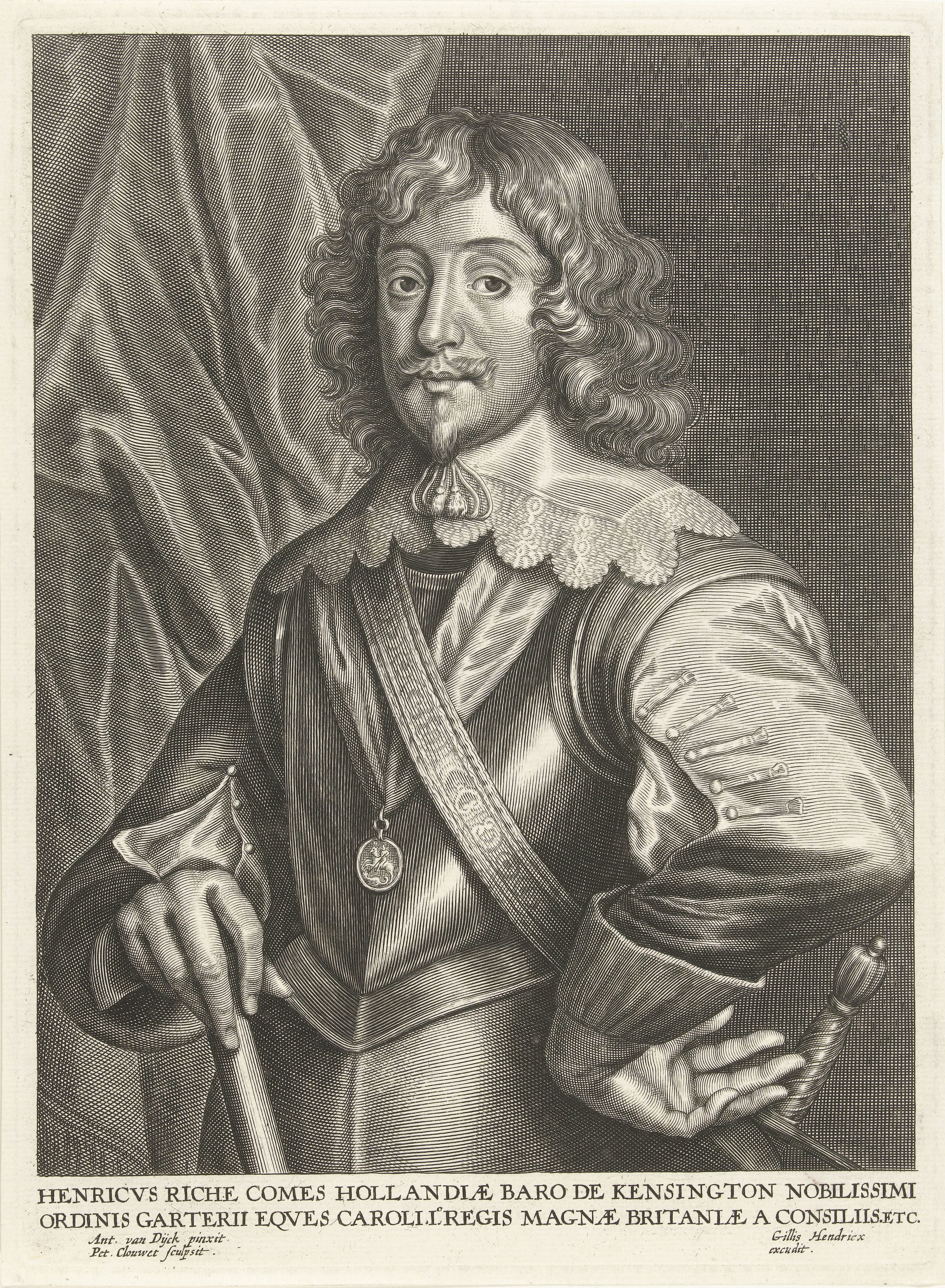 Portret van Hendrik Rich, graaf van Holland en Warwick