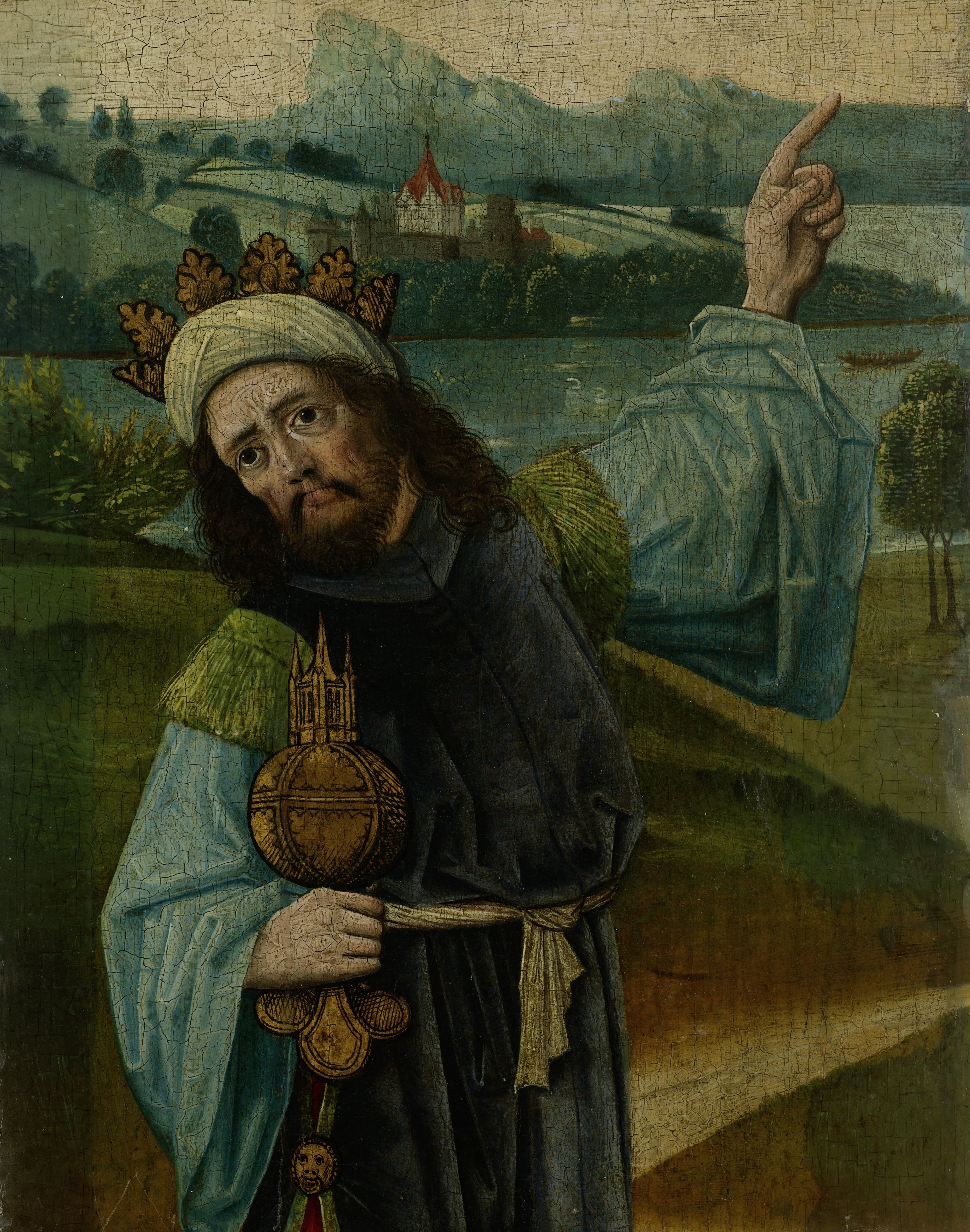 King Melchior, one of the Three Magi, Pointing at the Star, fragment from An Adoration of the Magi