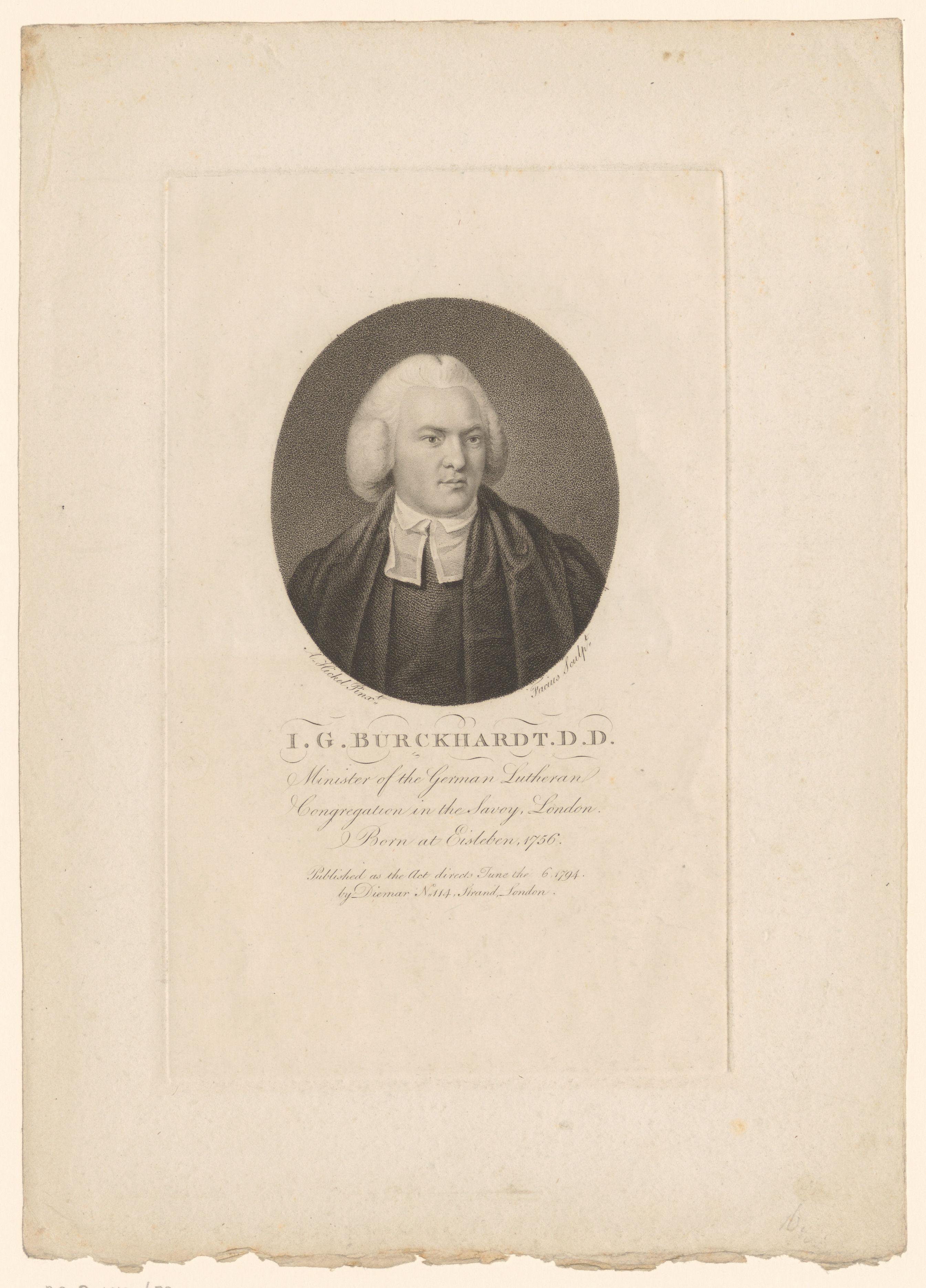 Portret van Johann Gottlieb Burckhardt