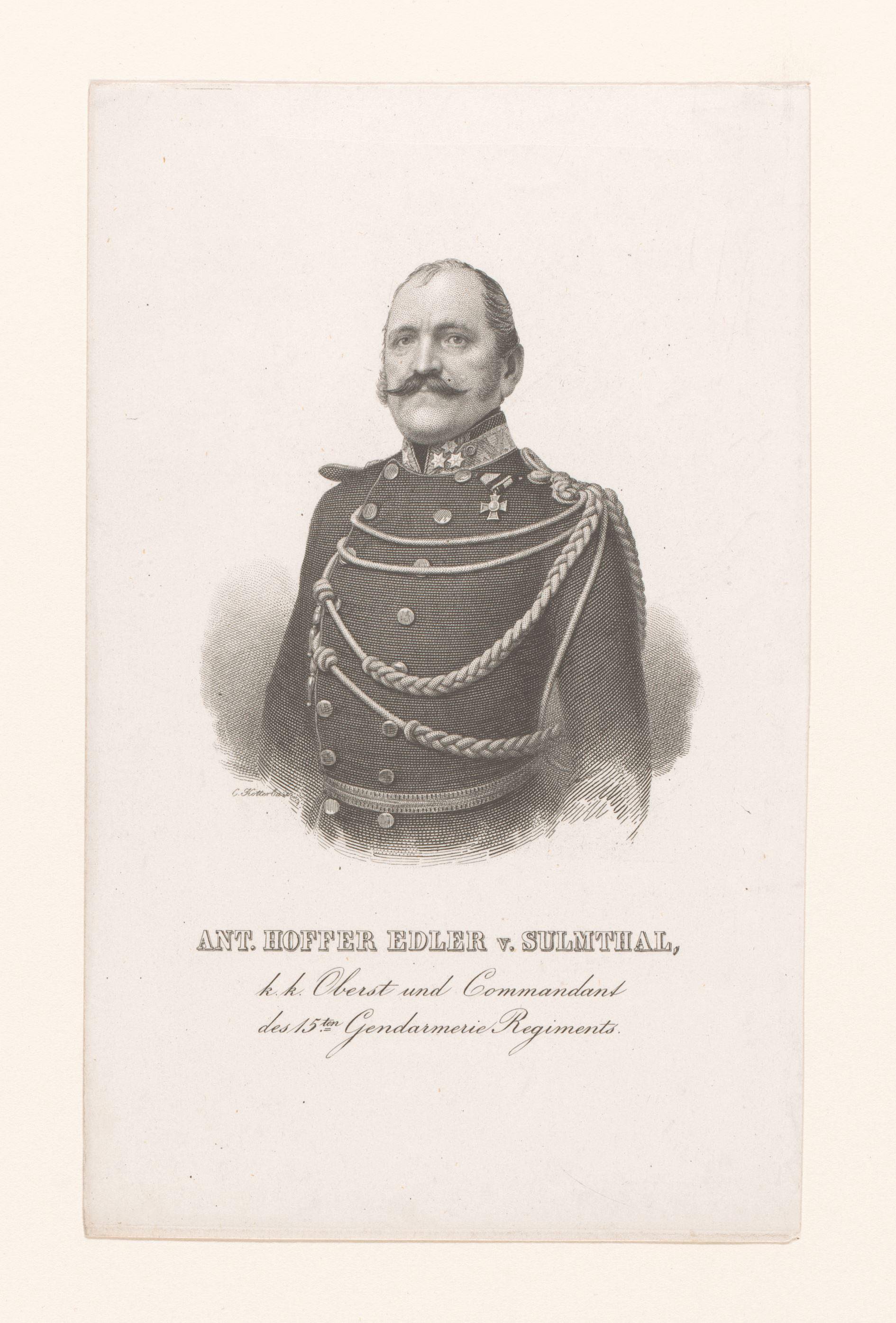 Portret van Anton Hoffer Edler von Sulmthal