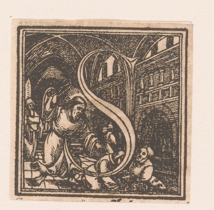 Letter S: Christus verdrijft de handelaren uit de tempel