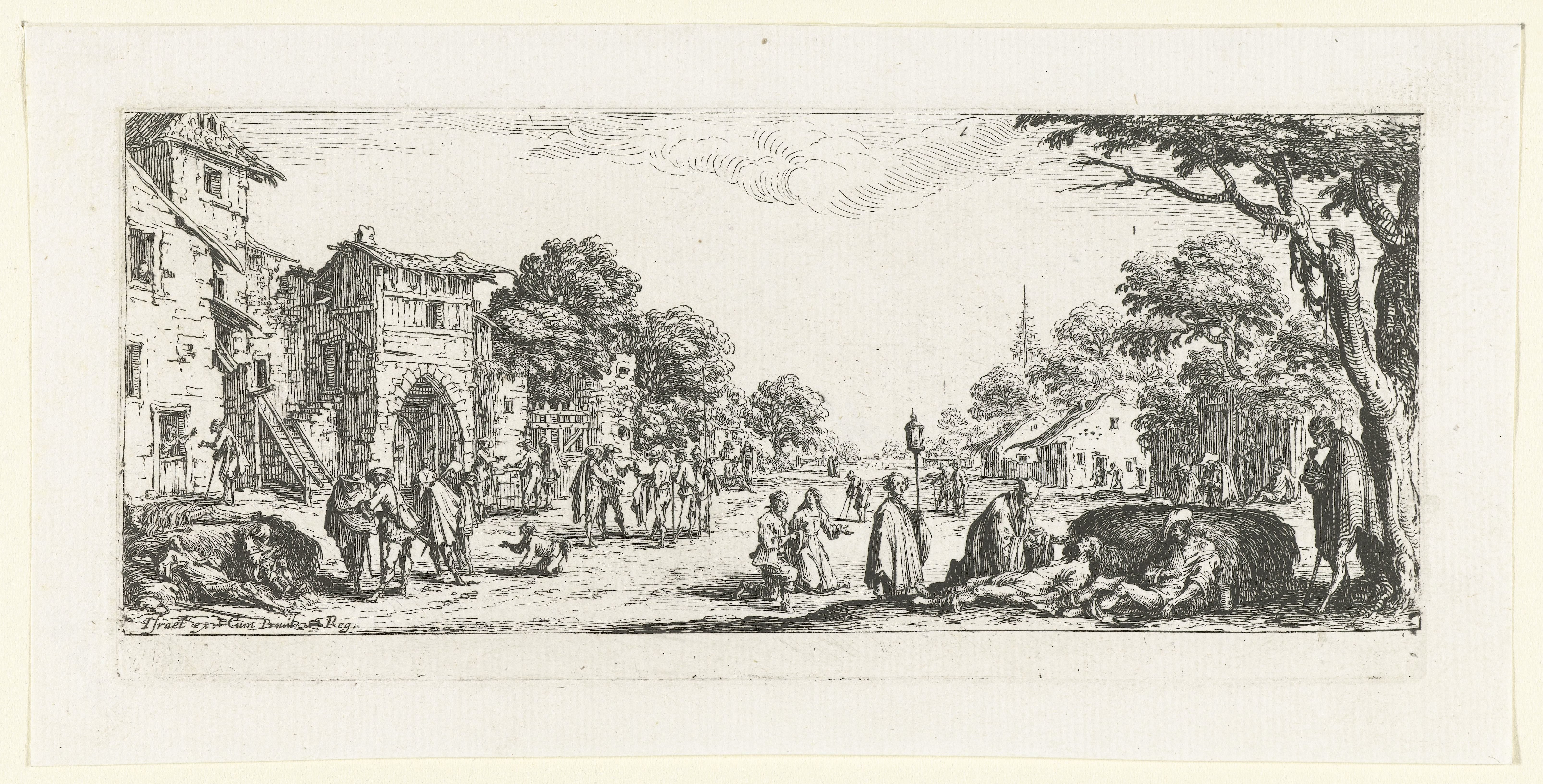 Bedelaars en stervenden langs de weg
