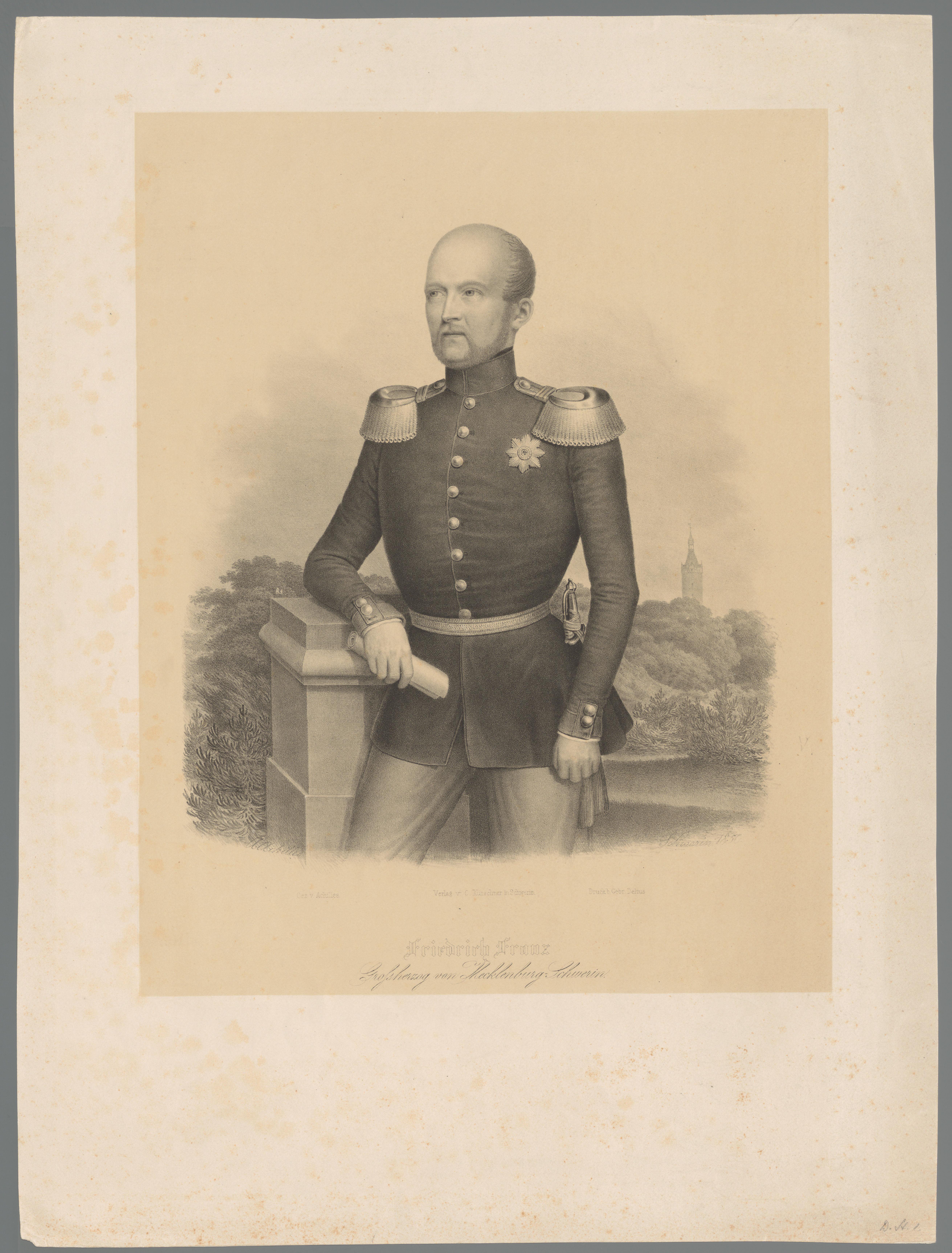 Portret van Frederik Frans II groothertog van Mecklenburg-Schwerin