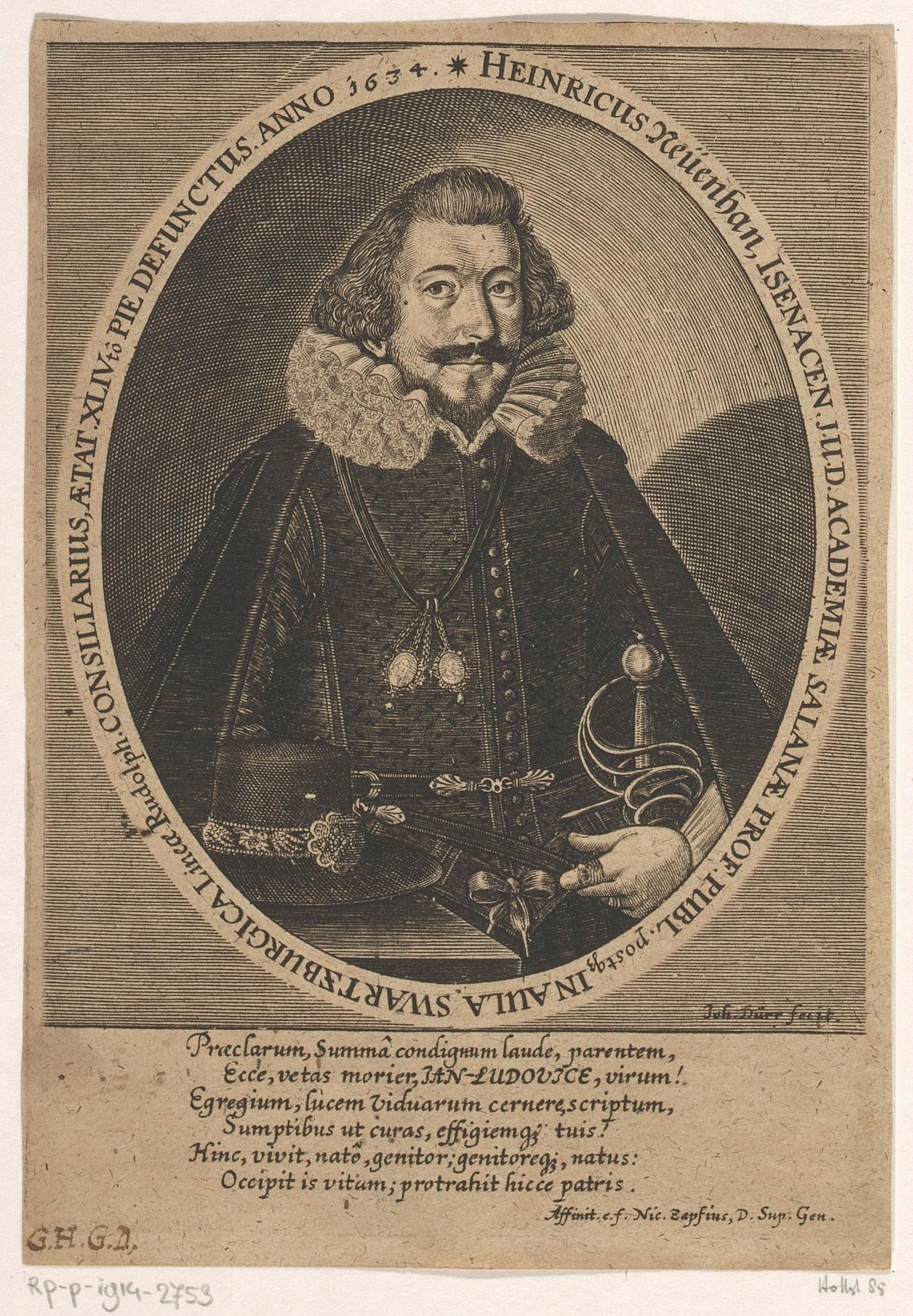 Portret van Heinrich Neuenhan op 44-jarige leeftijd