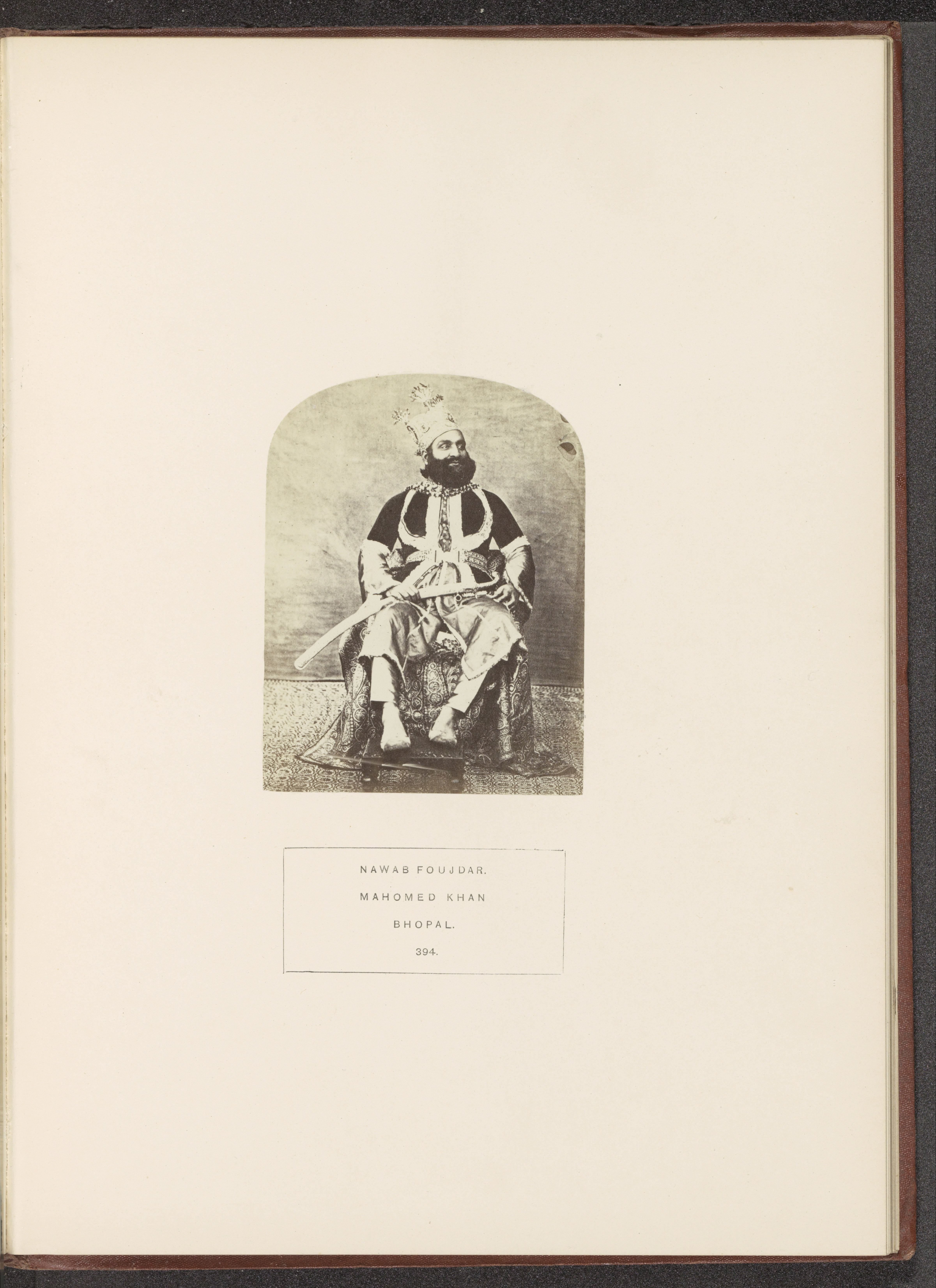 Portrait of Mahomed Khan, an officer at Sekunder Begum, a queen of Bhopal, Madhya Pradesh, India
