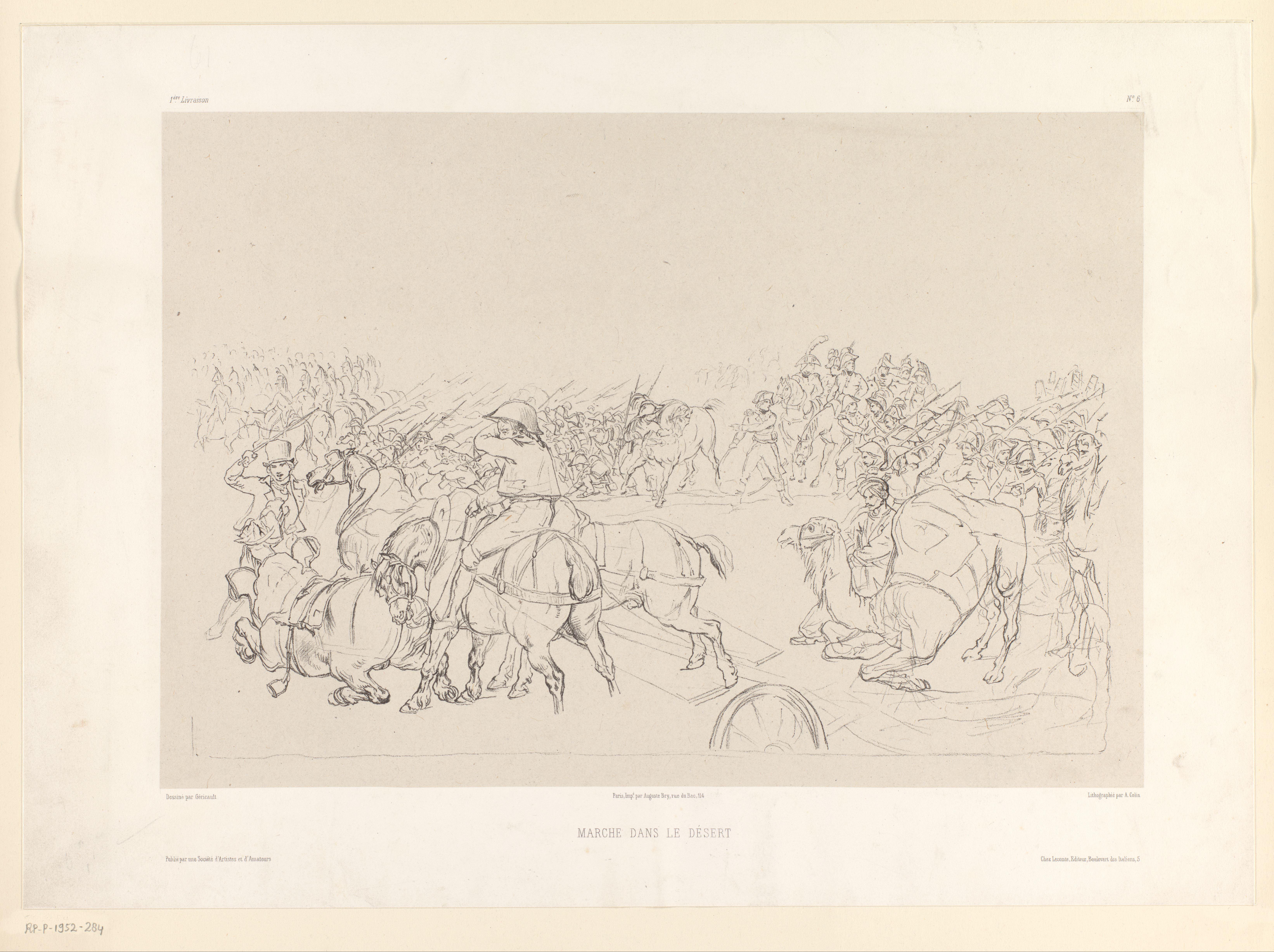 Veldslag met paarden en kamelen in de woestijn