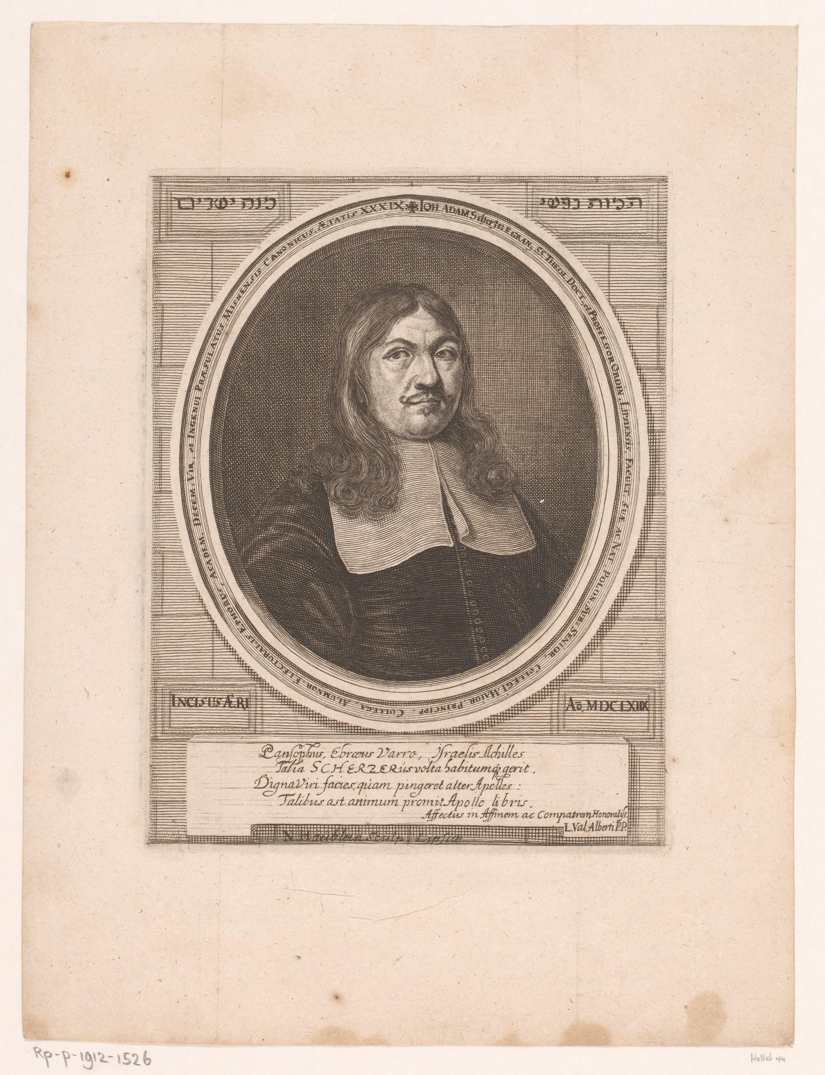 Portret van Johann Adam Schertzer op 39-jarige leeftijd
