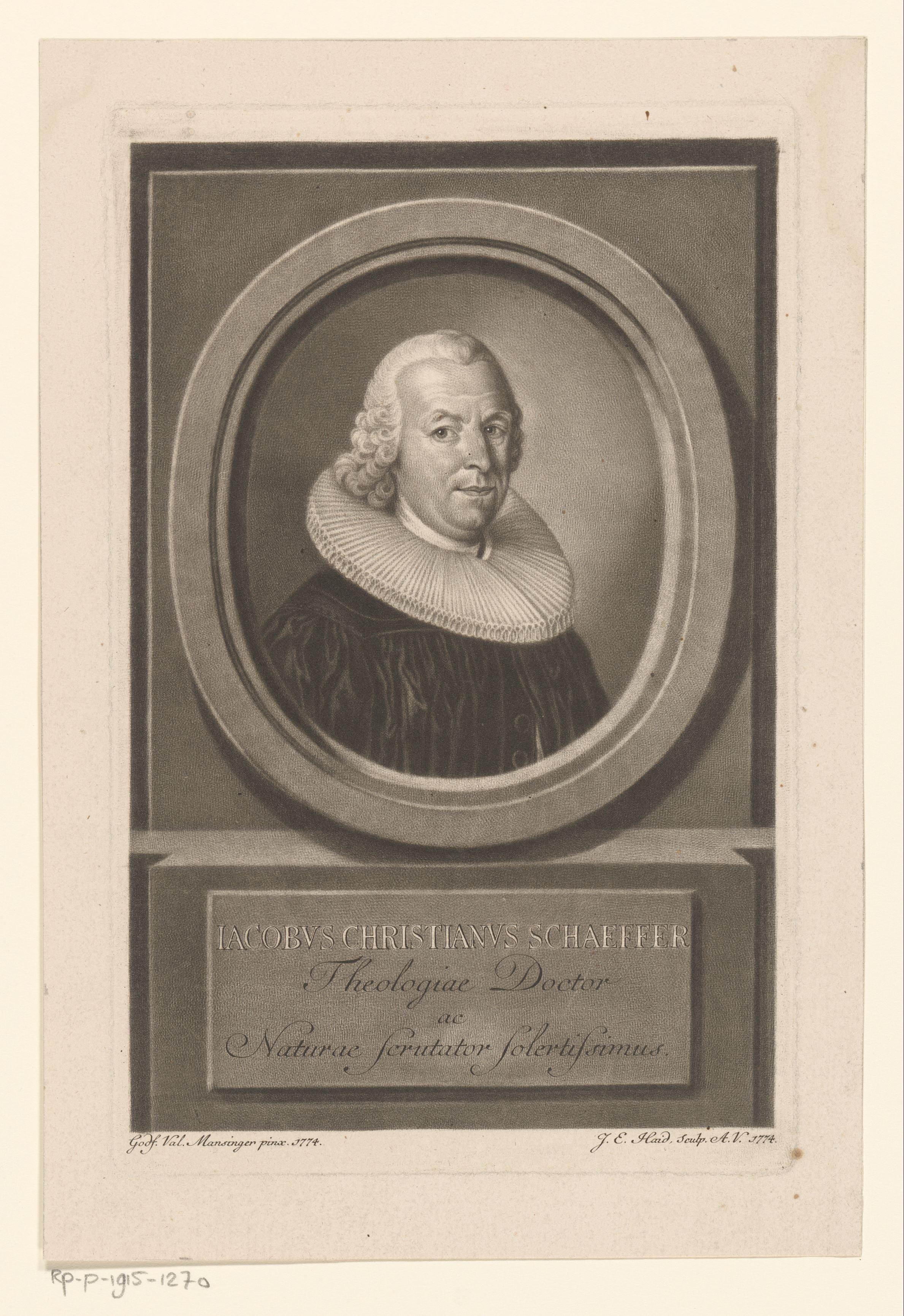 Portret van Jacob Christian von Schaeffer