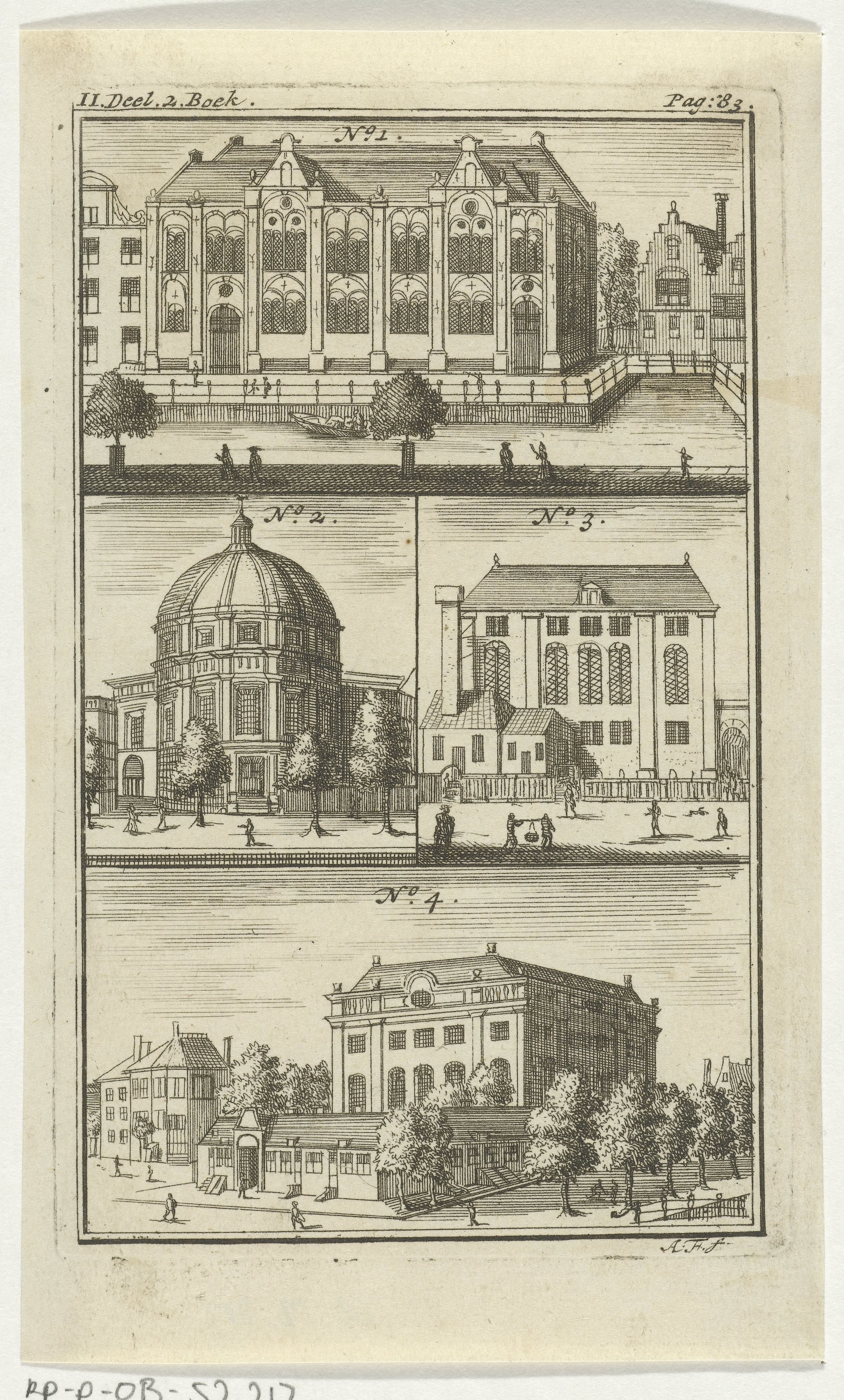 Vier verschillende kerken en synagogen te Amsterdam