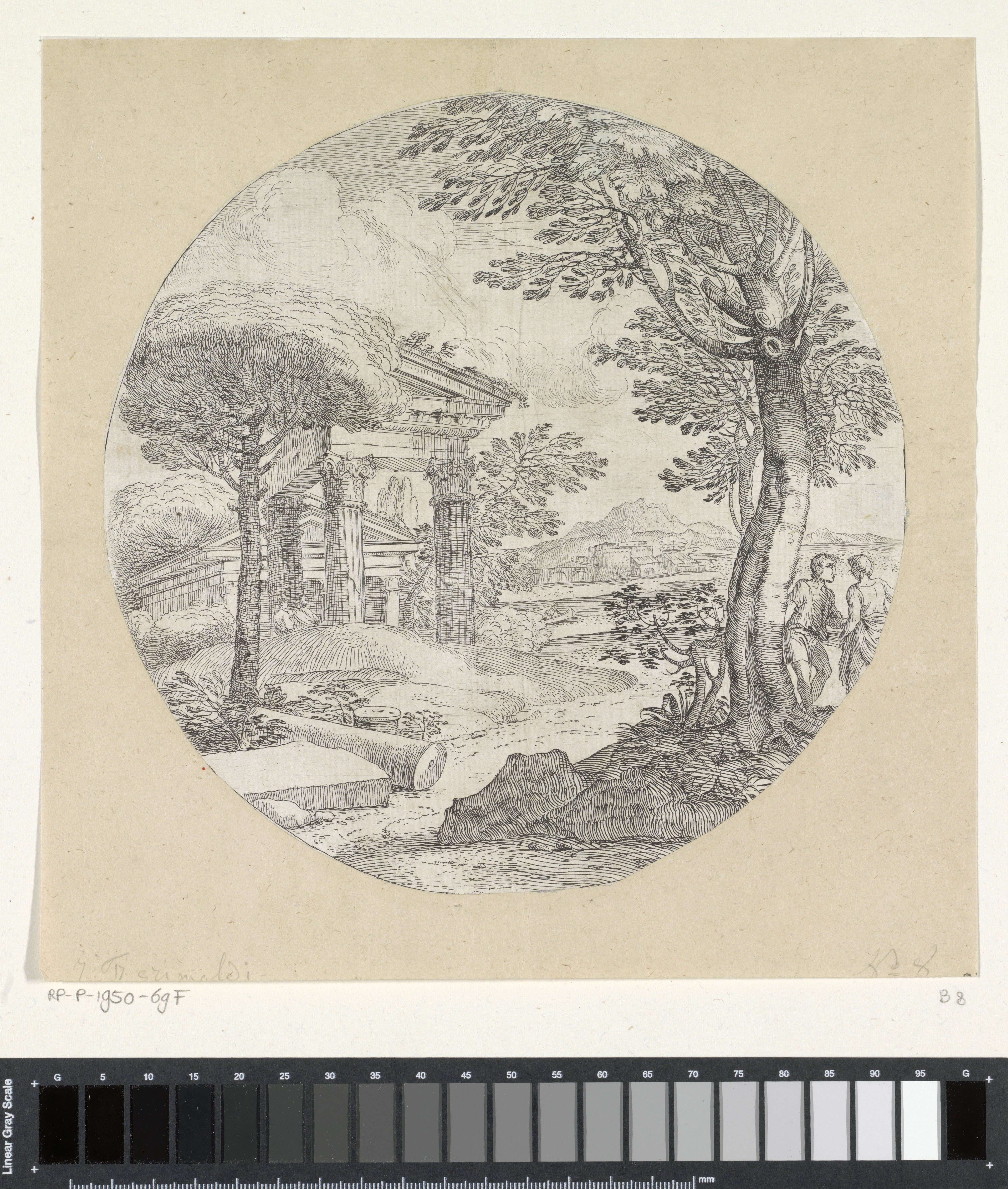 Landschap met ruïne van een tempel