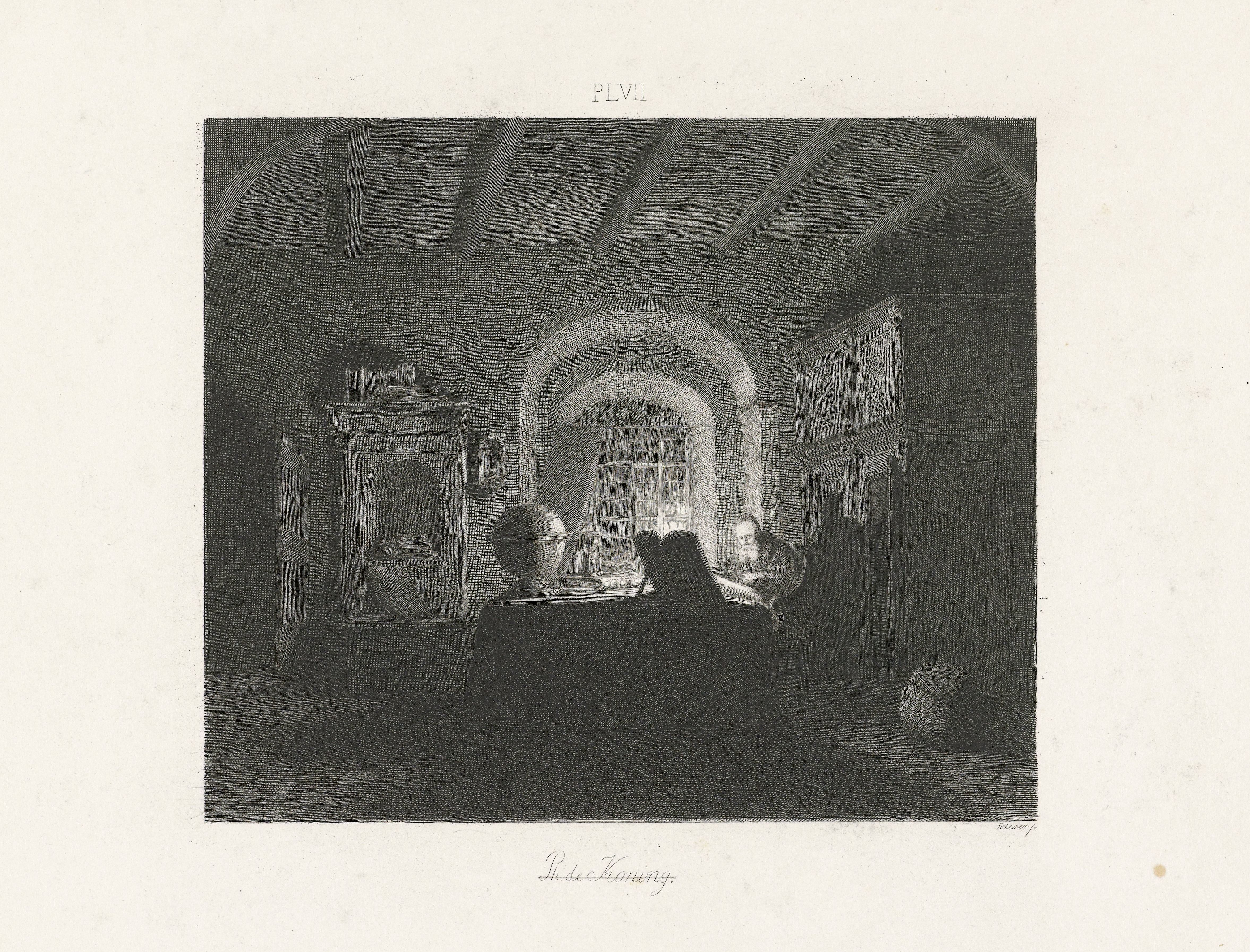 Interieur met een oude man