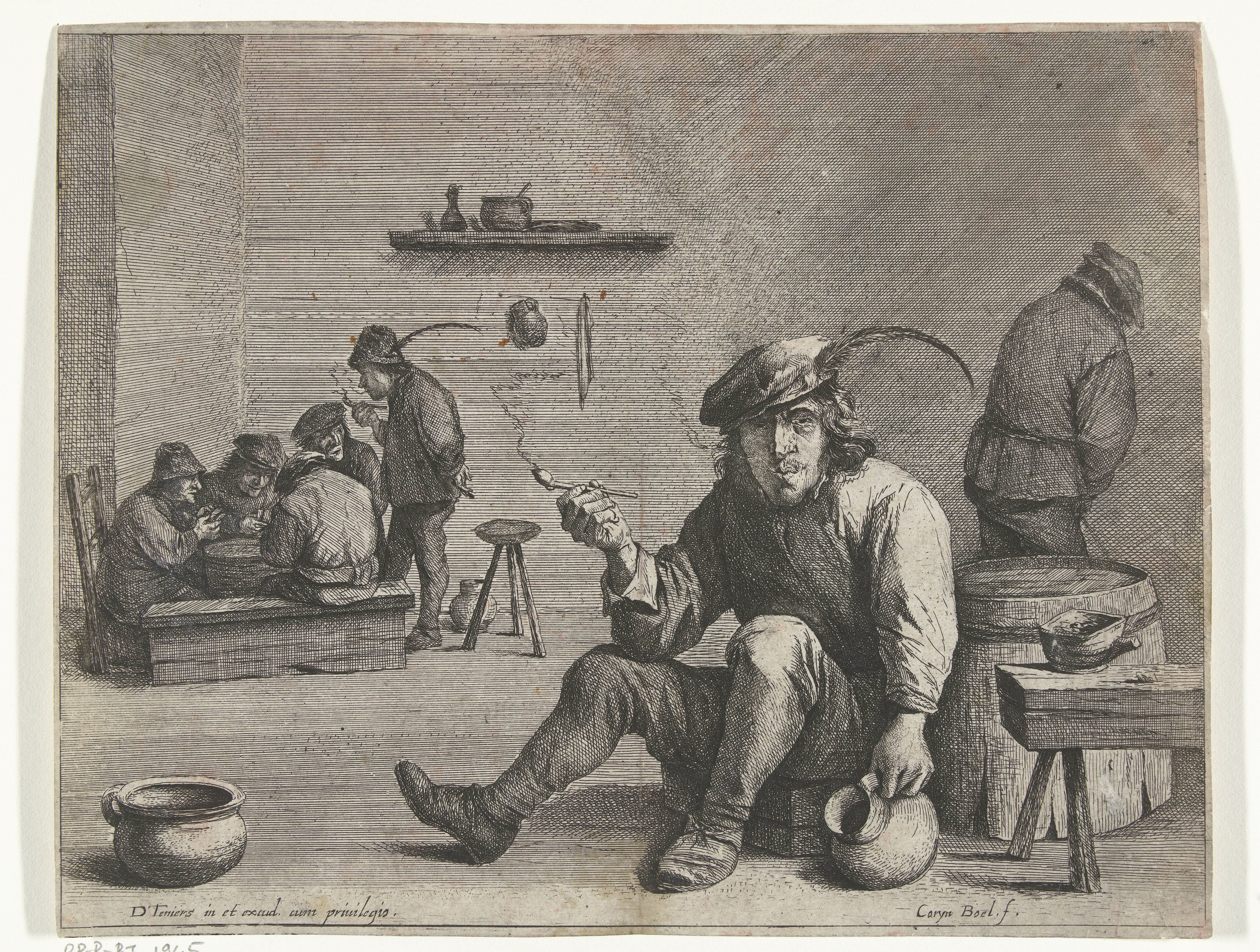 Pijprokende man in een kroeg