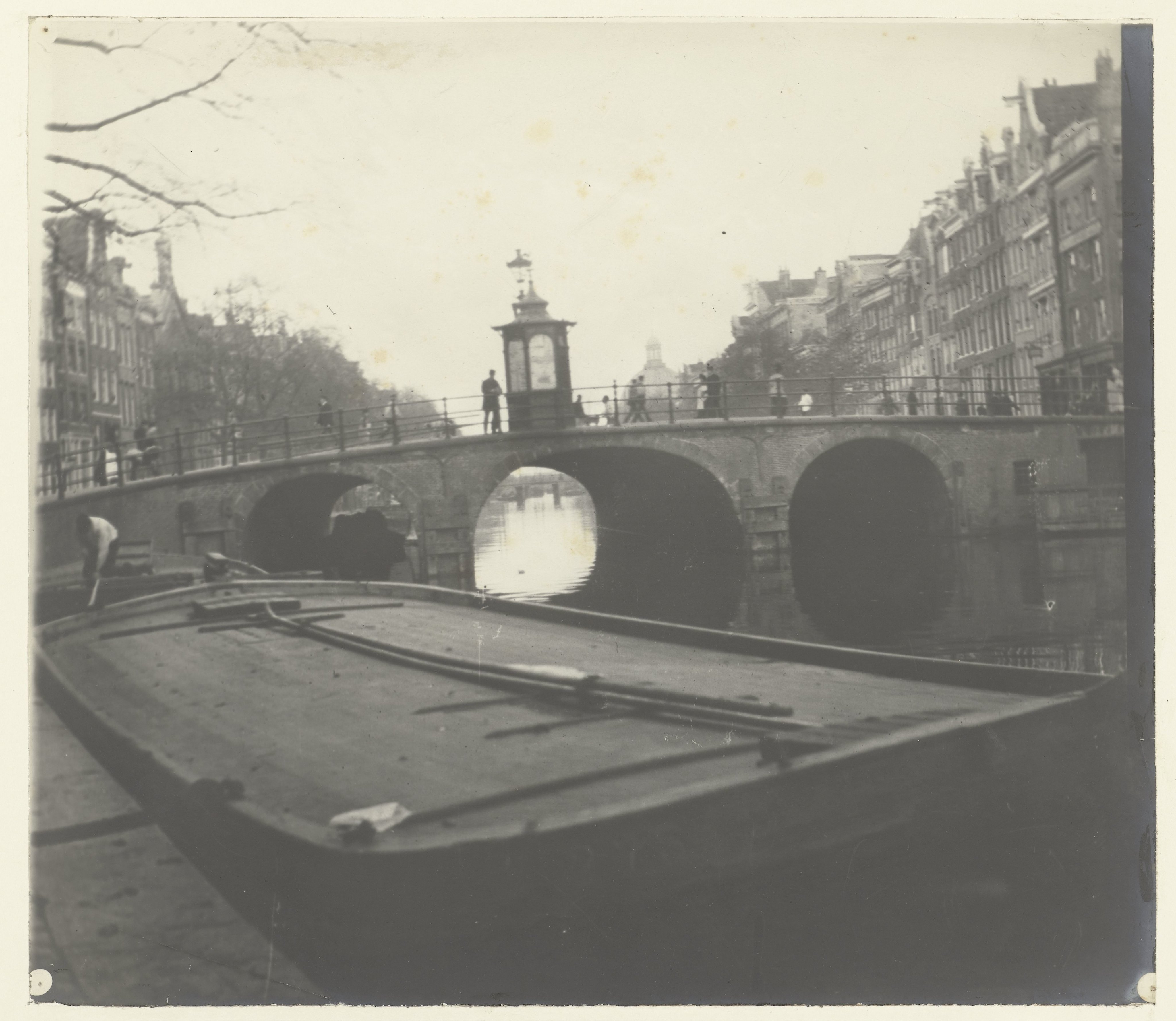 View of the Torensluis Bridge over the Singel Canal in Amsterdam