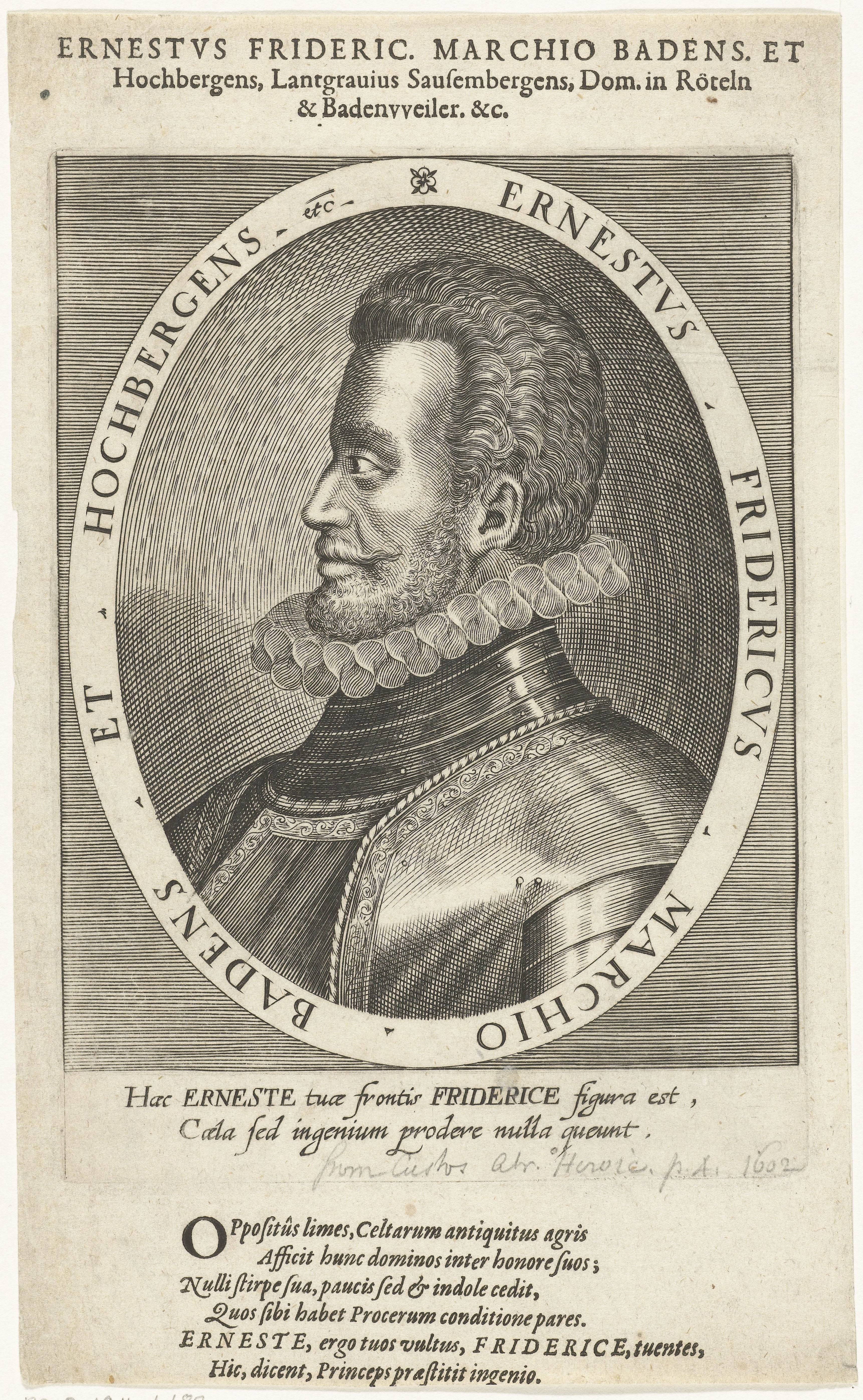 Portret van Ernst Frederik van Baden