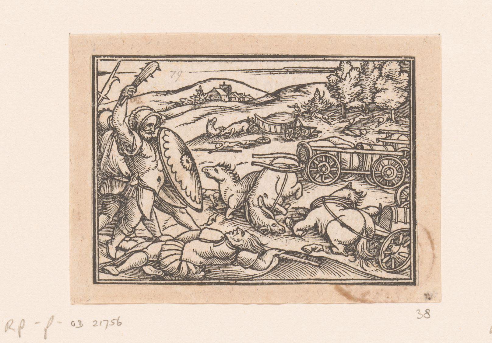 Troepen van David veroveren de strijdwagen van de koning van Zoba