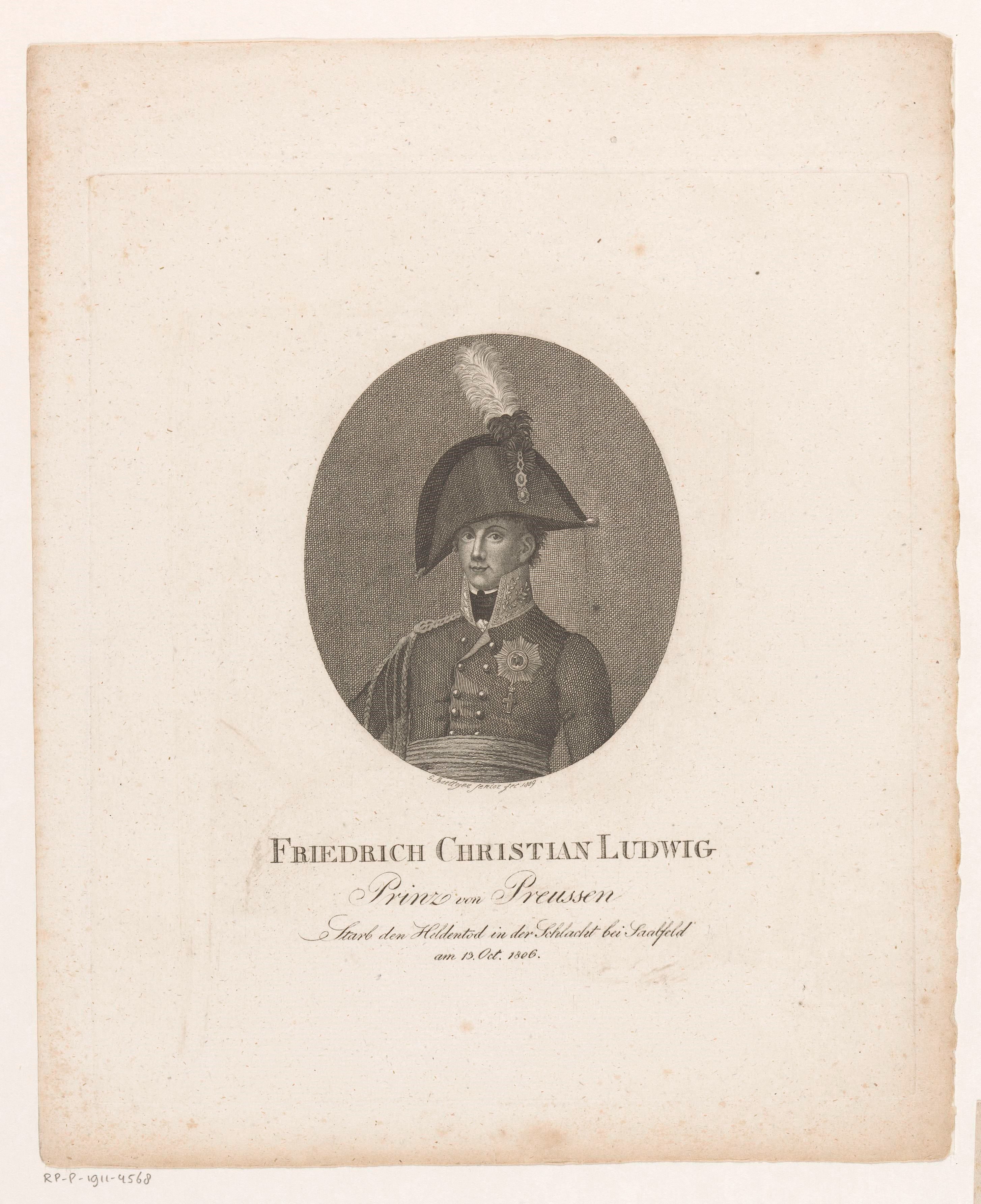 Portret van Louis Ferdinand von Preußen