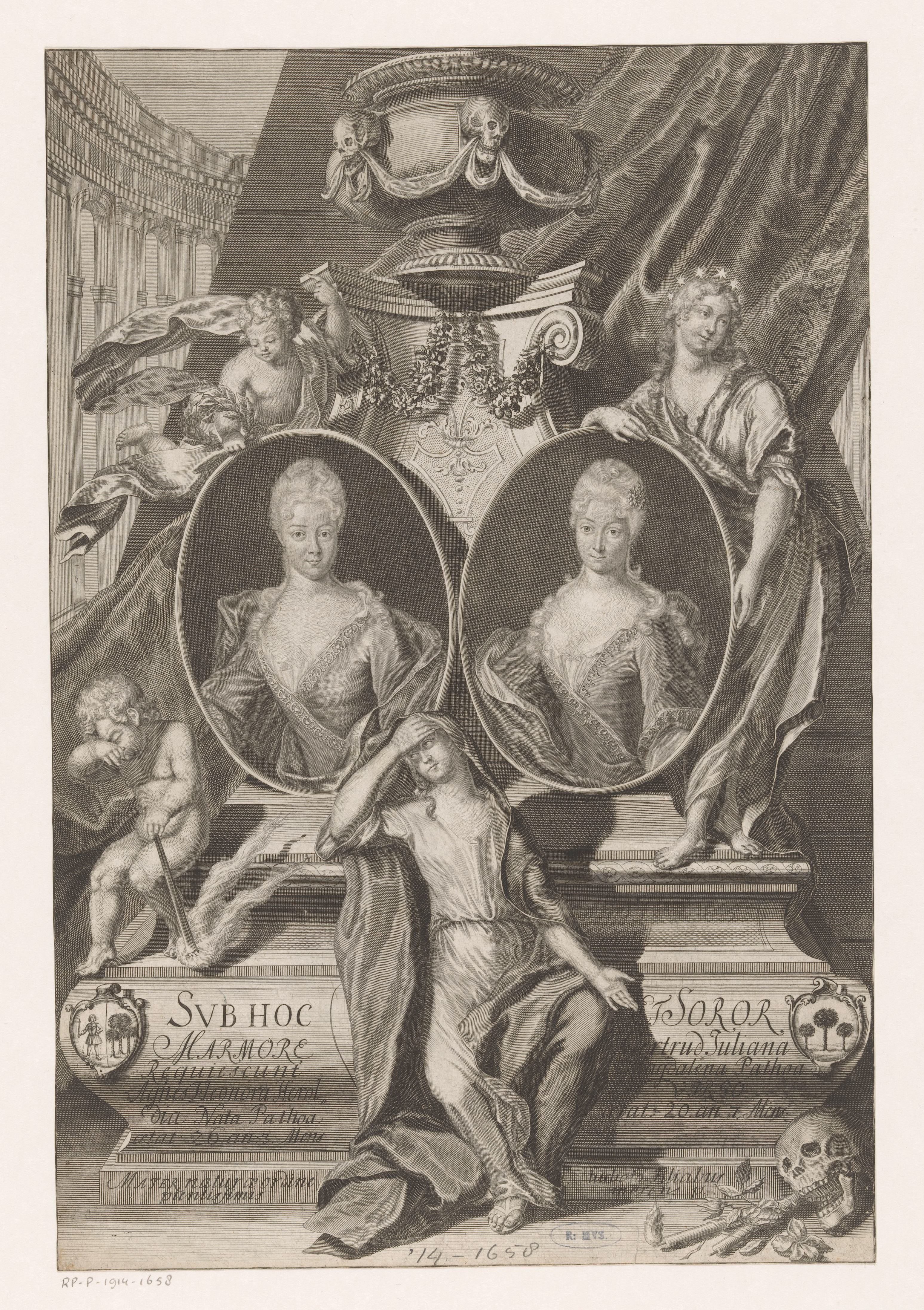 Portretten van Agnes Eleonora Herold en Gertrud Juliana Magdalena Patow