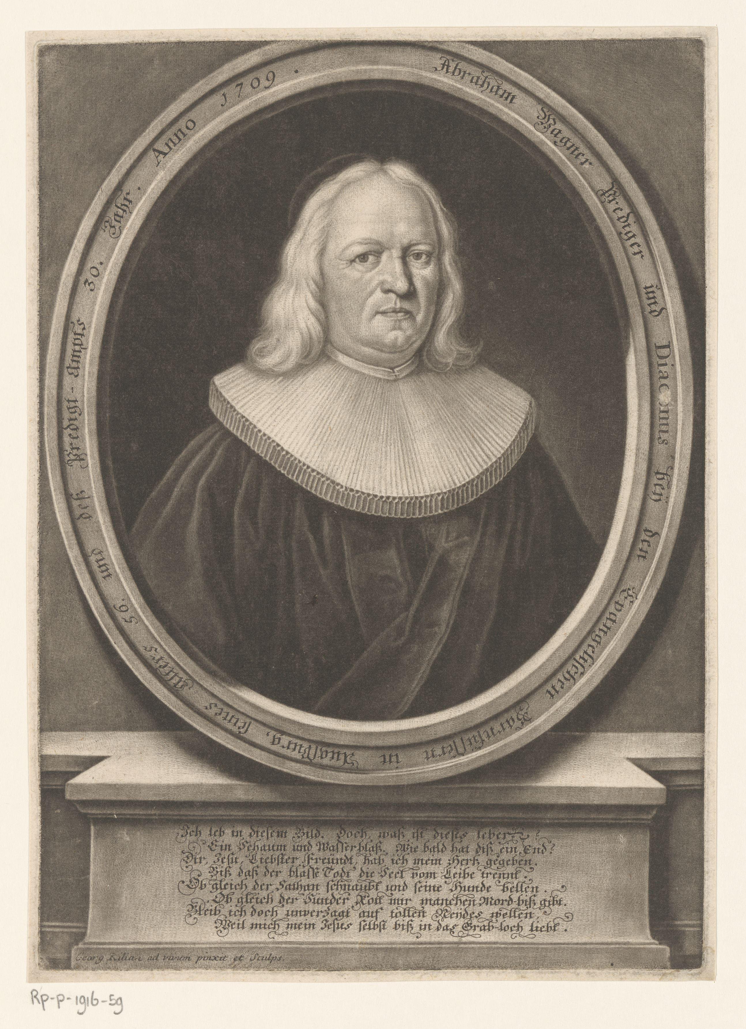 Portret van Abraham Wagner op 56-jarige leeftijd