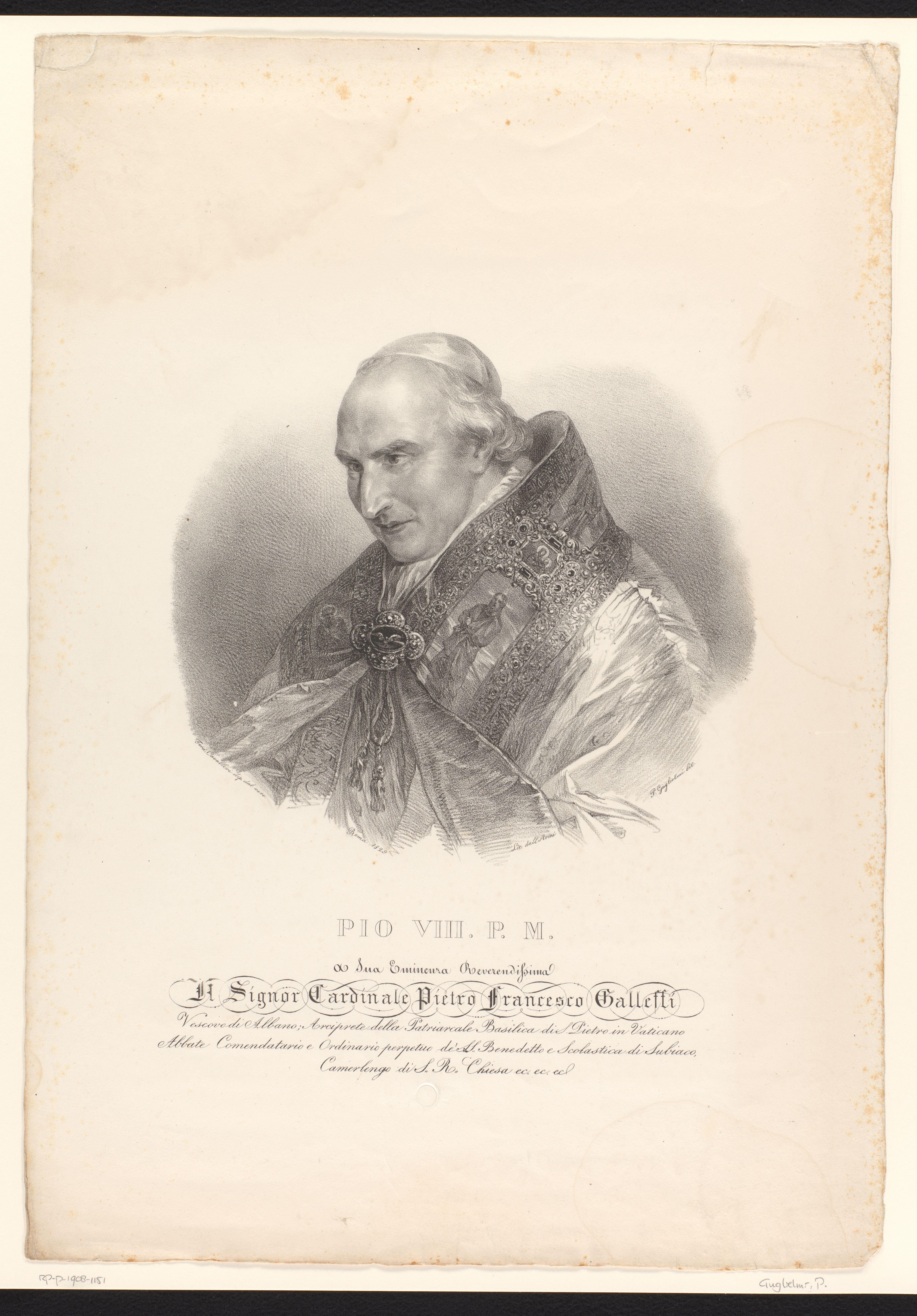 Portret van paus Pius VIII
