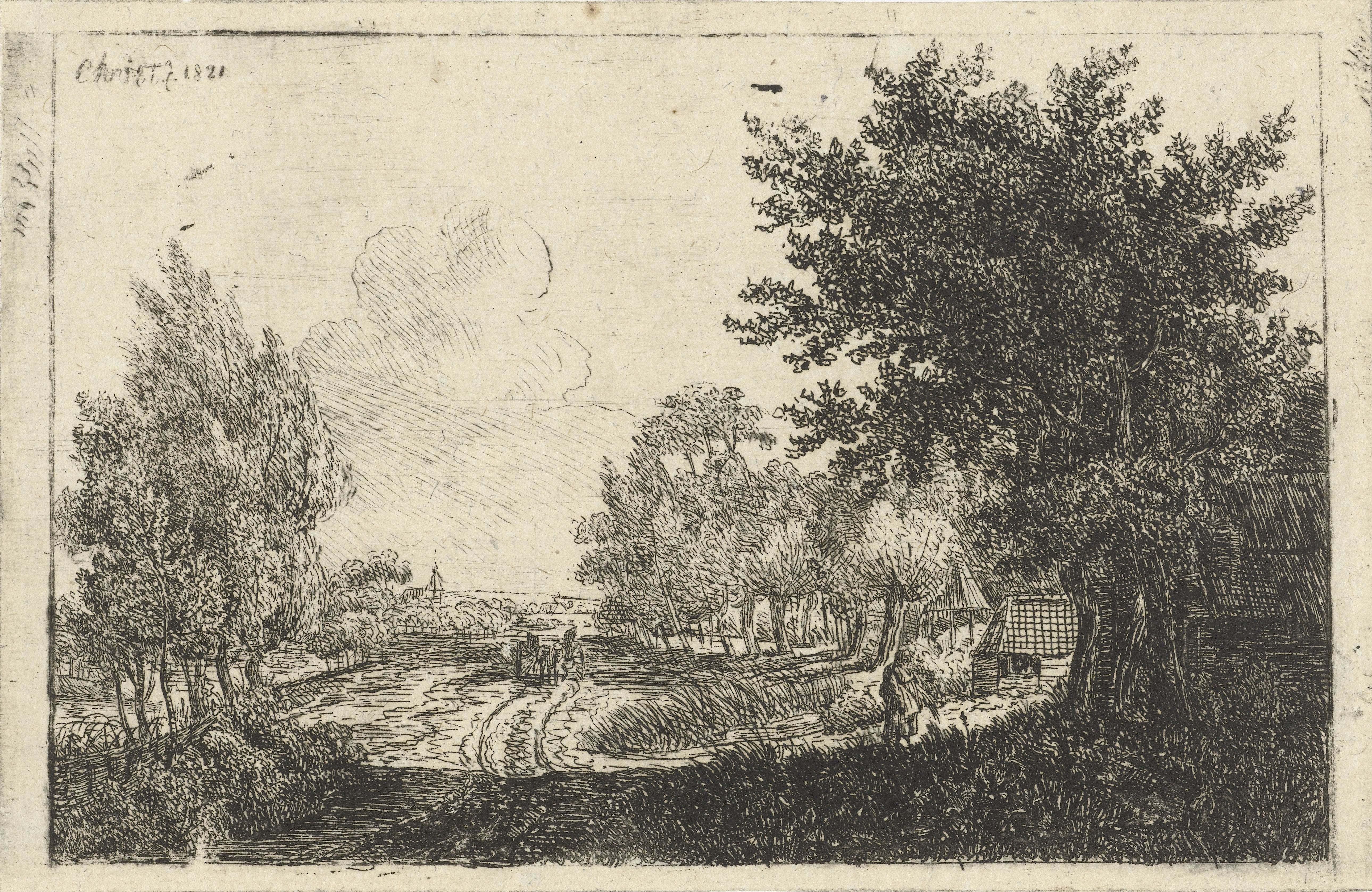 Landschap met boerenkar
