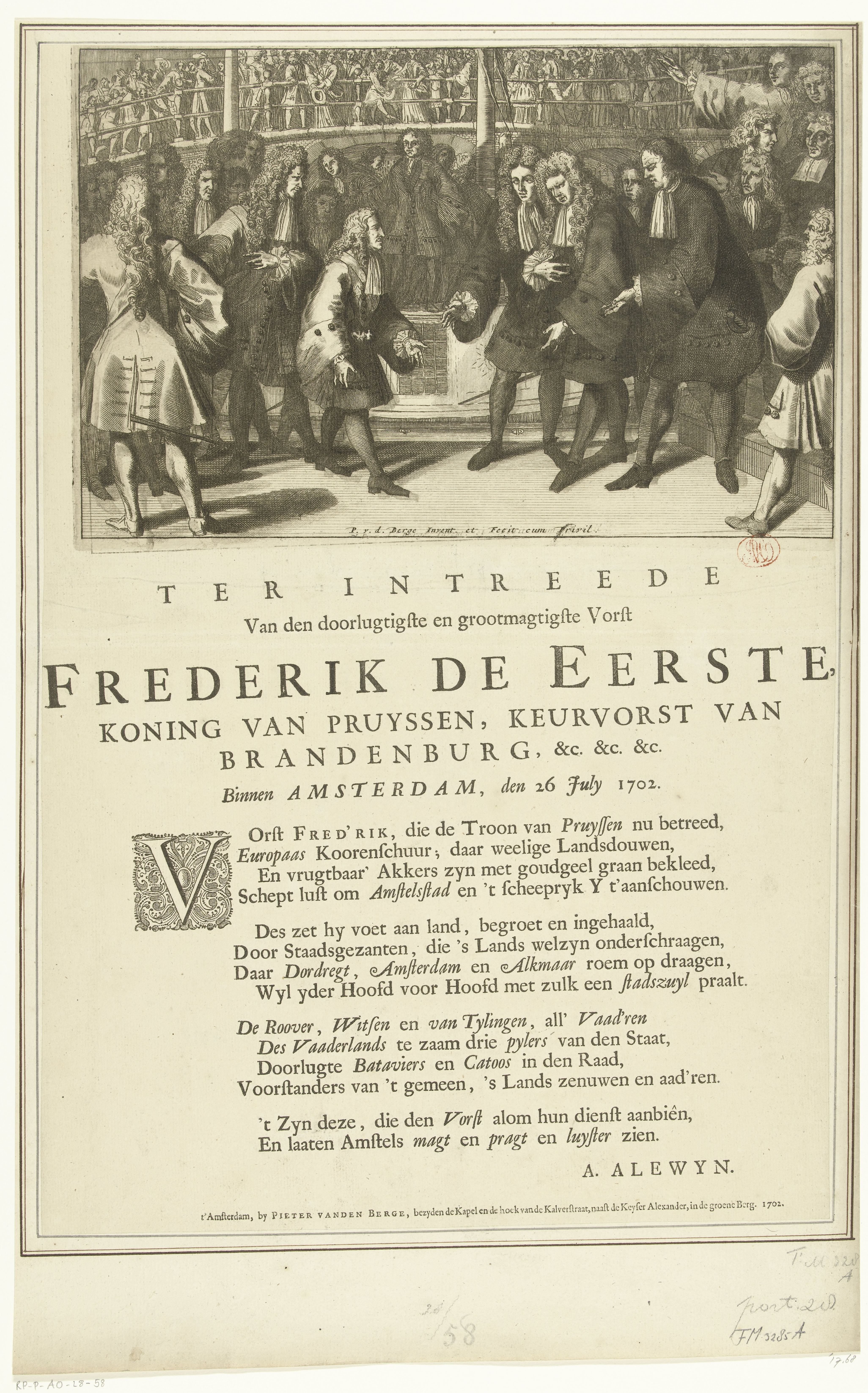 Bezoek van Frederik I, koning van Pruisen aan Amsterdam