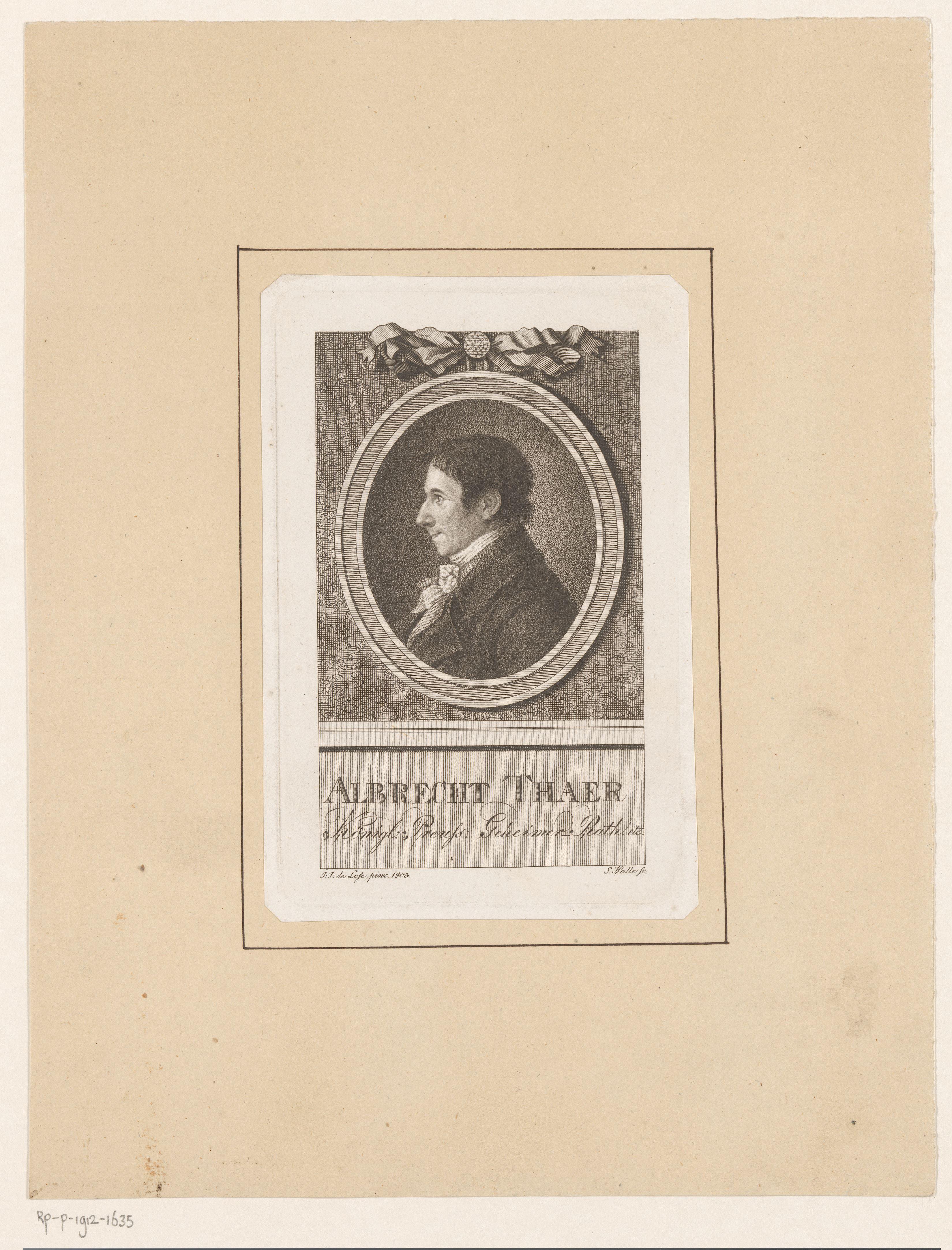 Portret van Albrecht Daniel Thaer