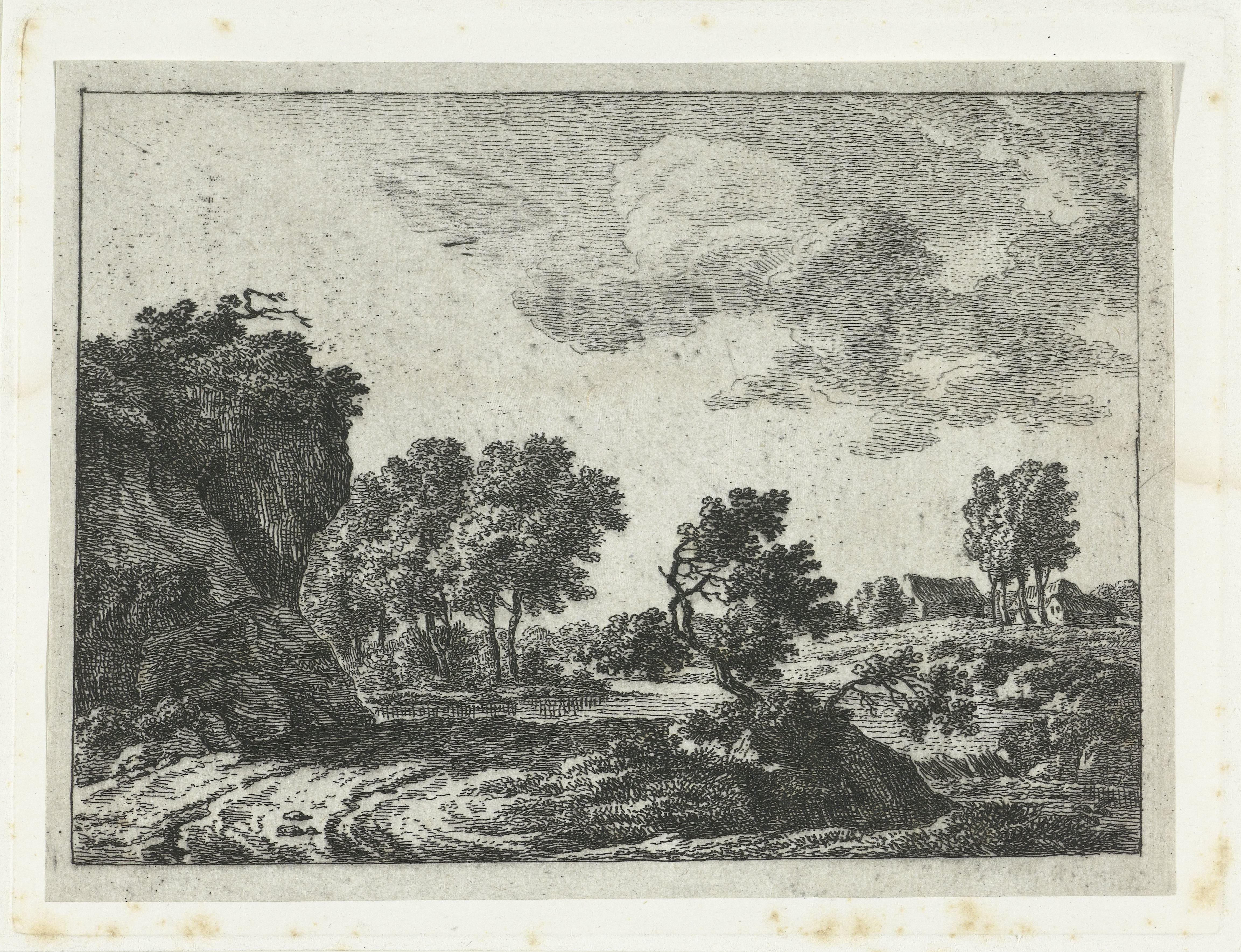 Landschap met kleine waterval