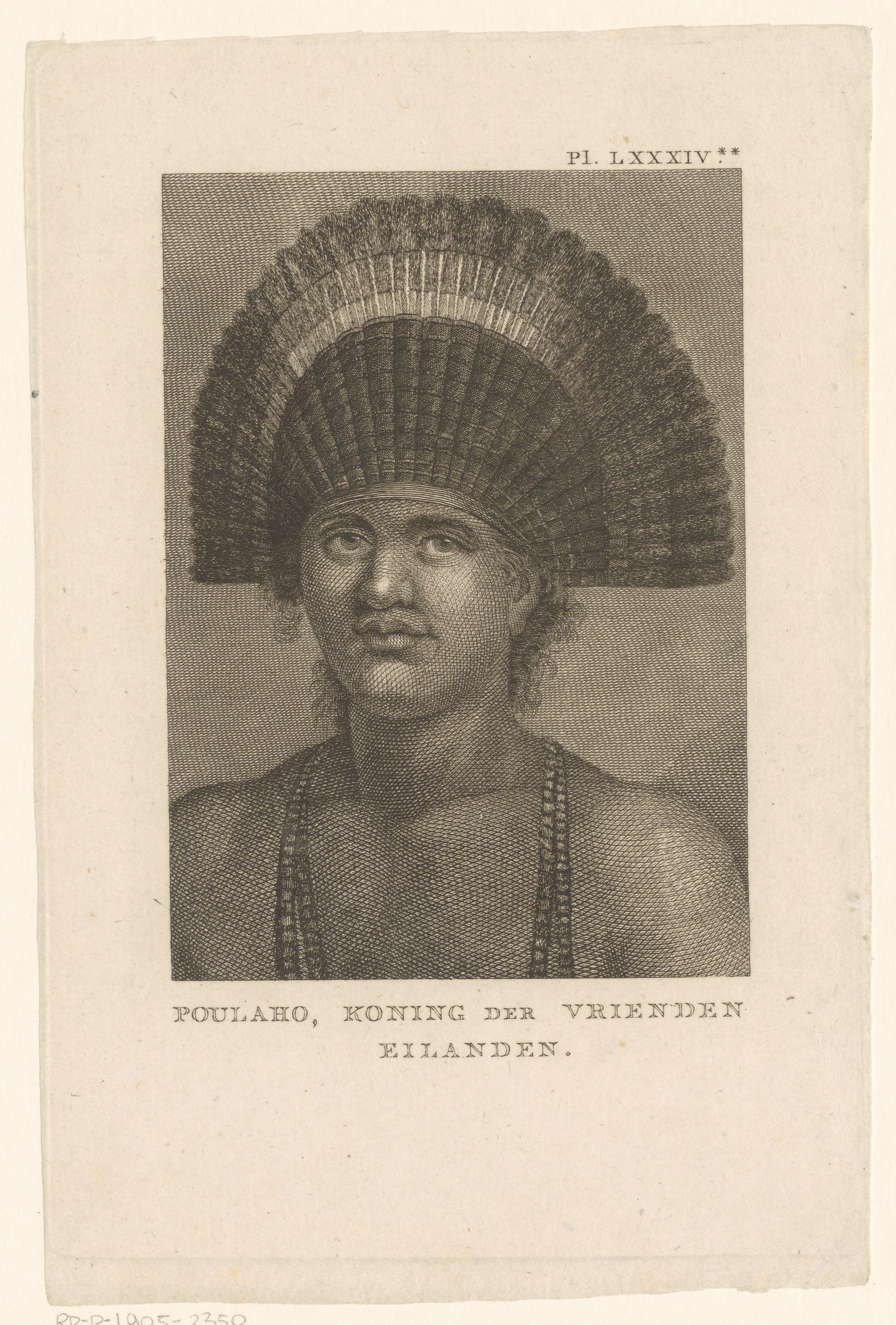 Portret van Poulaho, koning van Tonga