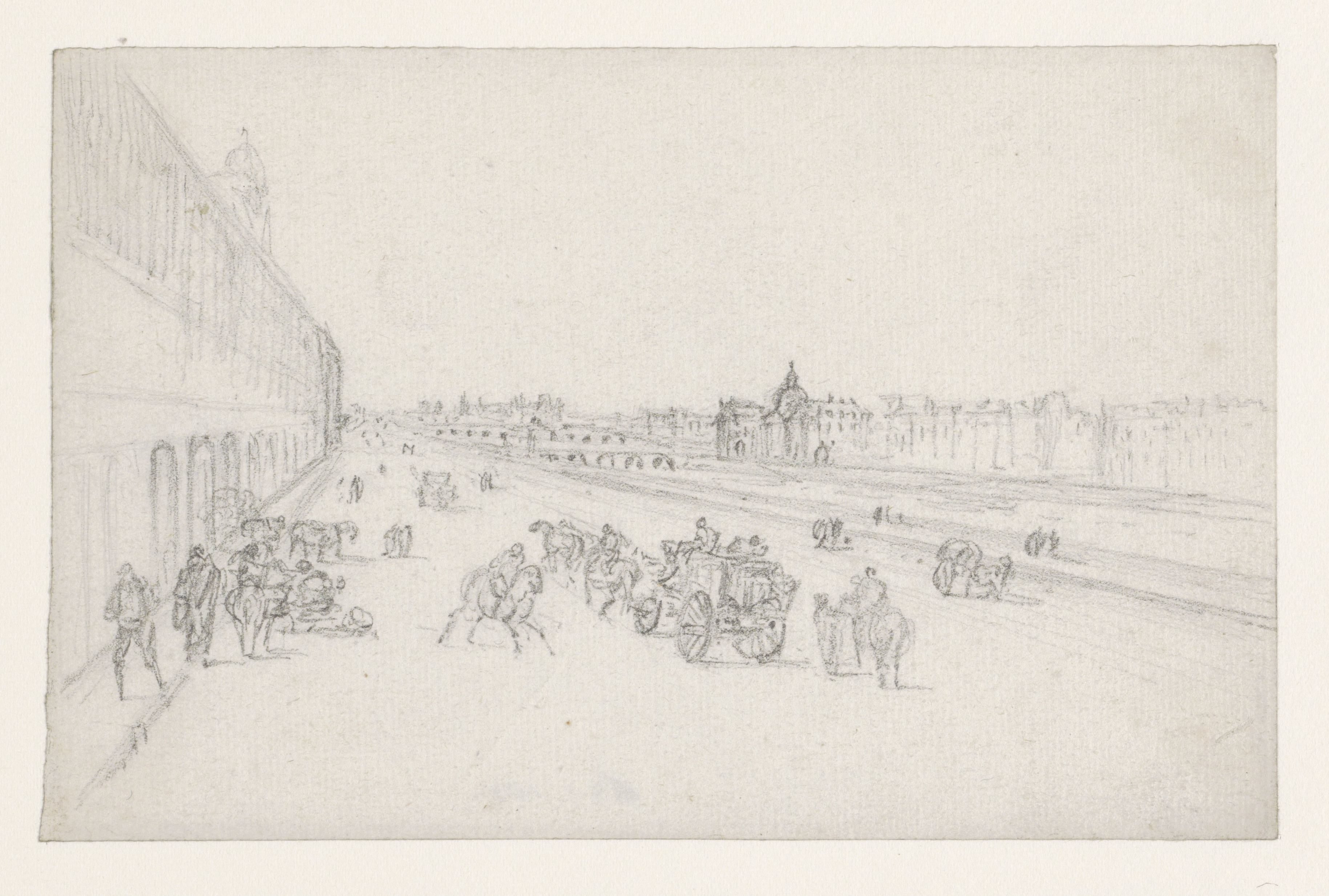 Gezicht op de quais naar de Pont des Arts en het Institut de France